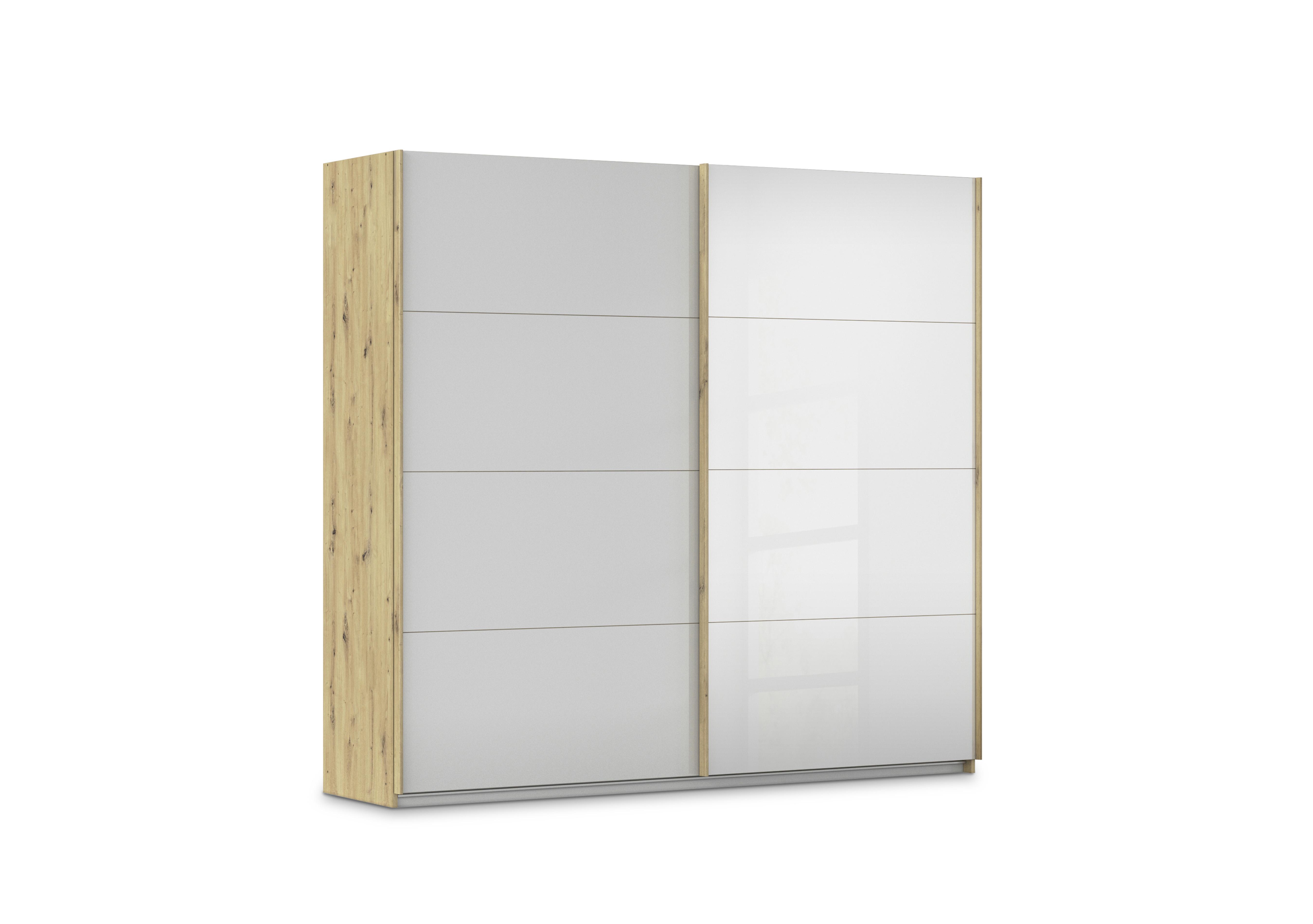 Freja 226cm 2 Door Sliding Glass Wardrobe With Mirror Door in Ag740 Silk Grey Glass on Furniture Village