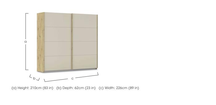 Freja 226cm 2 Door Sliding Decor Wardrobe in  on Furniture Village