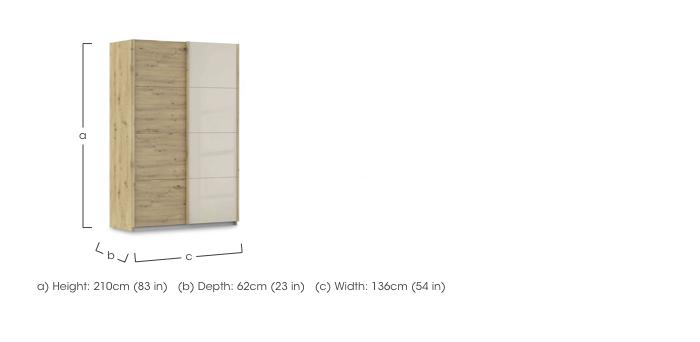 Freja 136cm 2 Door Sliding Two Toned Wardrobe in  on Furniture Village