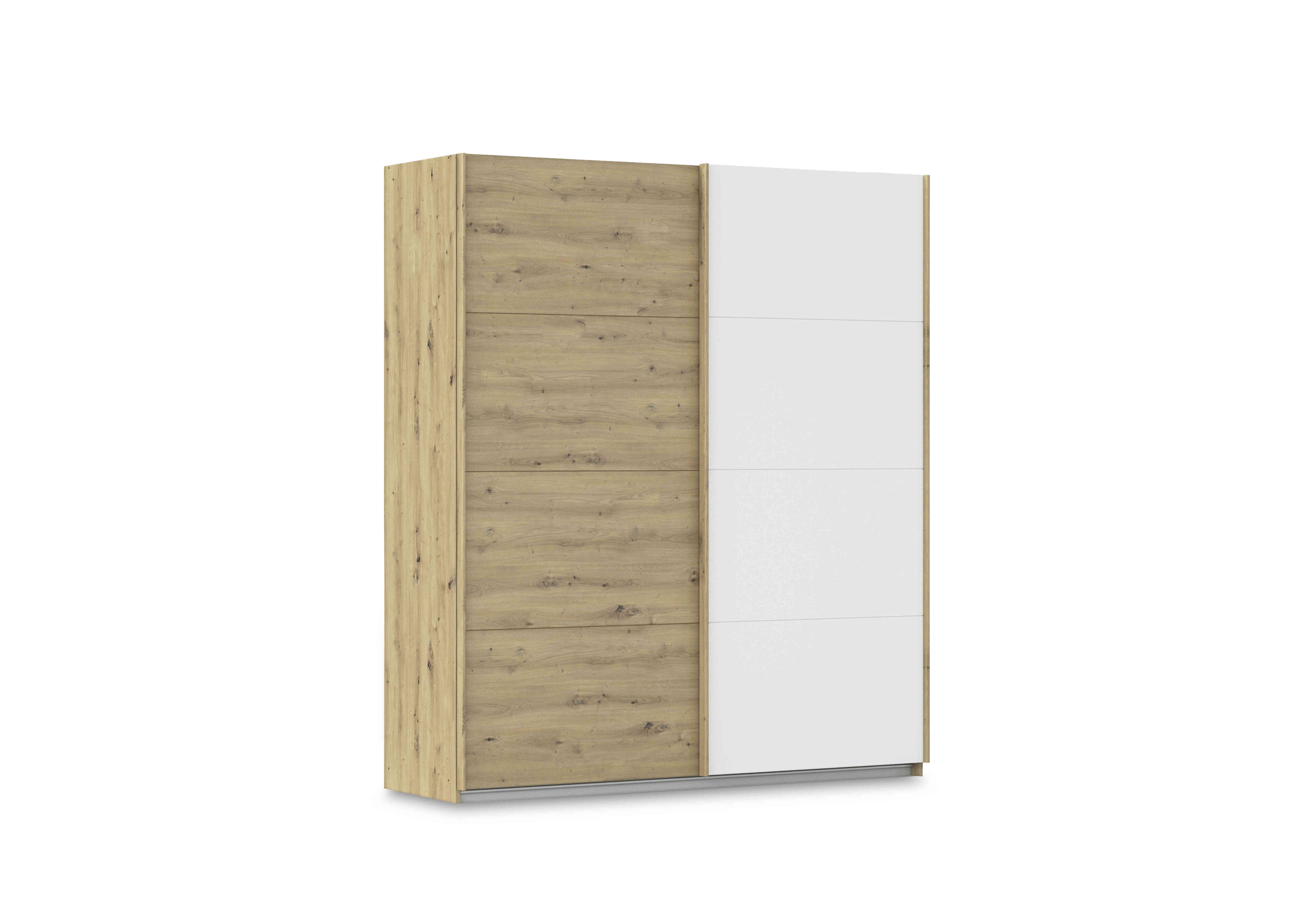 Freja 181cm 2 Door Sliding Two Toned Wardrobe in Ag402 Artisan Oak/Alpine White on Furniture Village