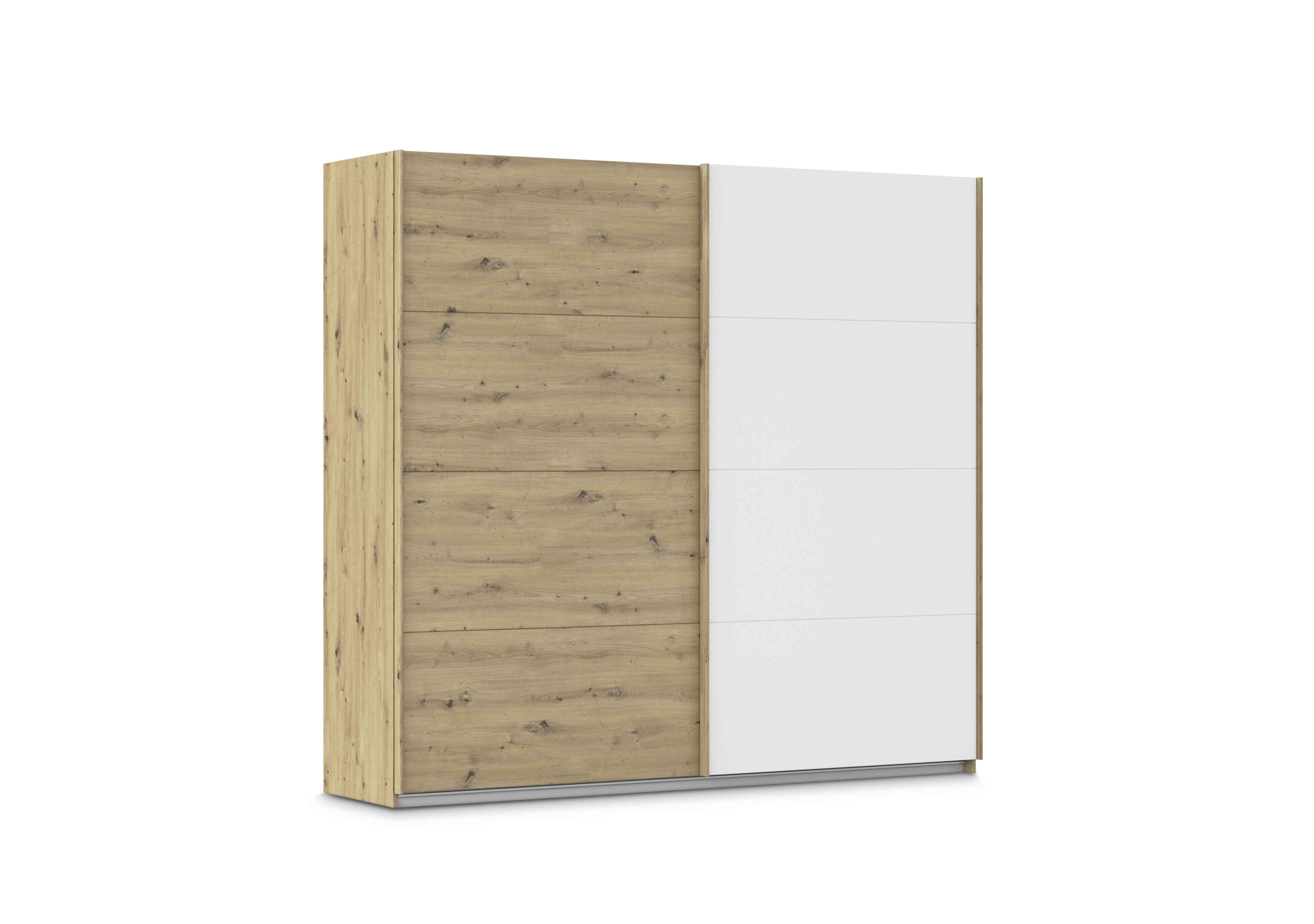 Freja 226cm 2 Door Sliding Two Toned Wardrobe in Ag402 Artisan Oak/Alpine White on Furniture Village