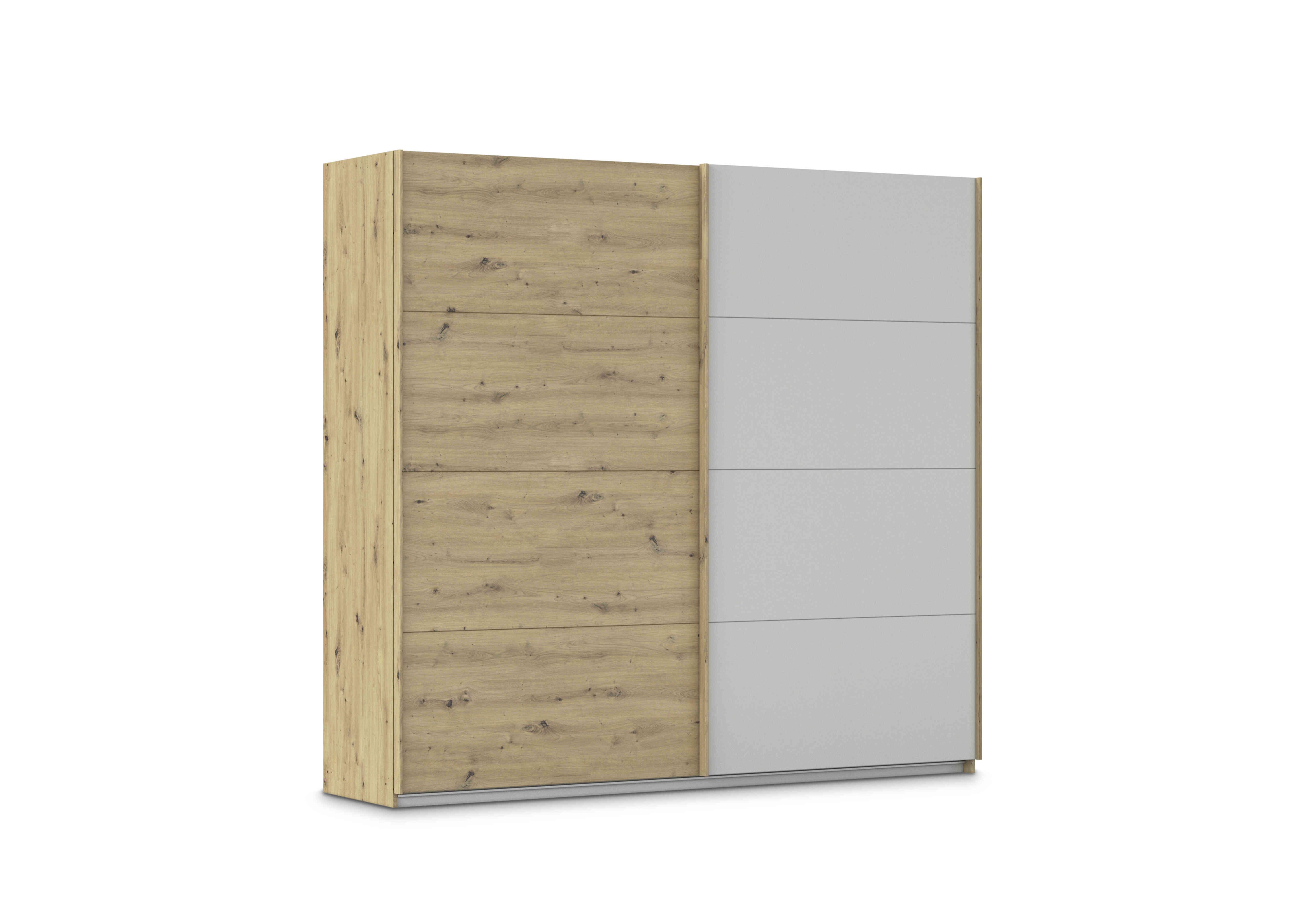 Freja 226cm 2 Door Sliding Two Toned Wardrobe in Ag749 Artisan Oak/ Silk Grey on Furniture Village