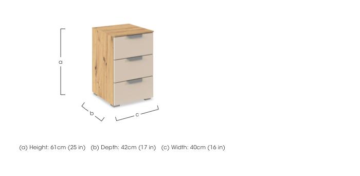 Freja 3 Drawer Decor Bedside Cabinet in  on Furniture Village