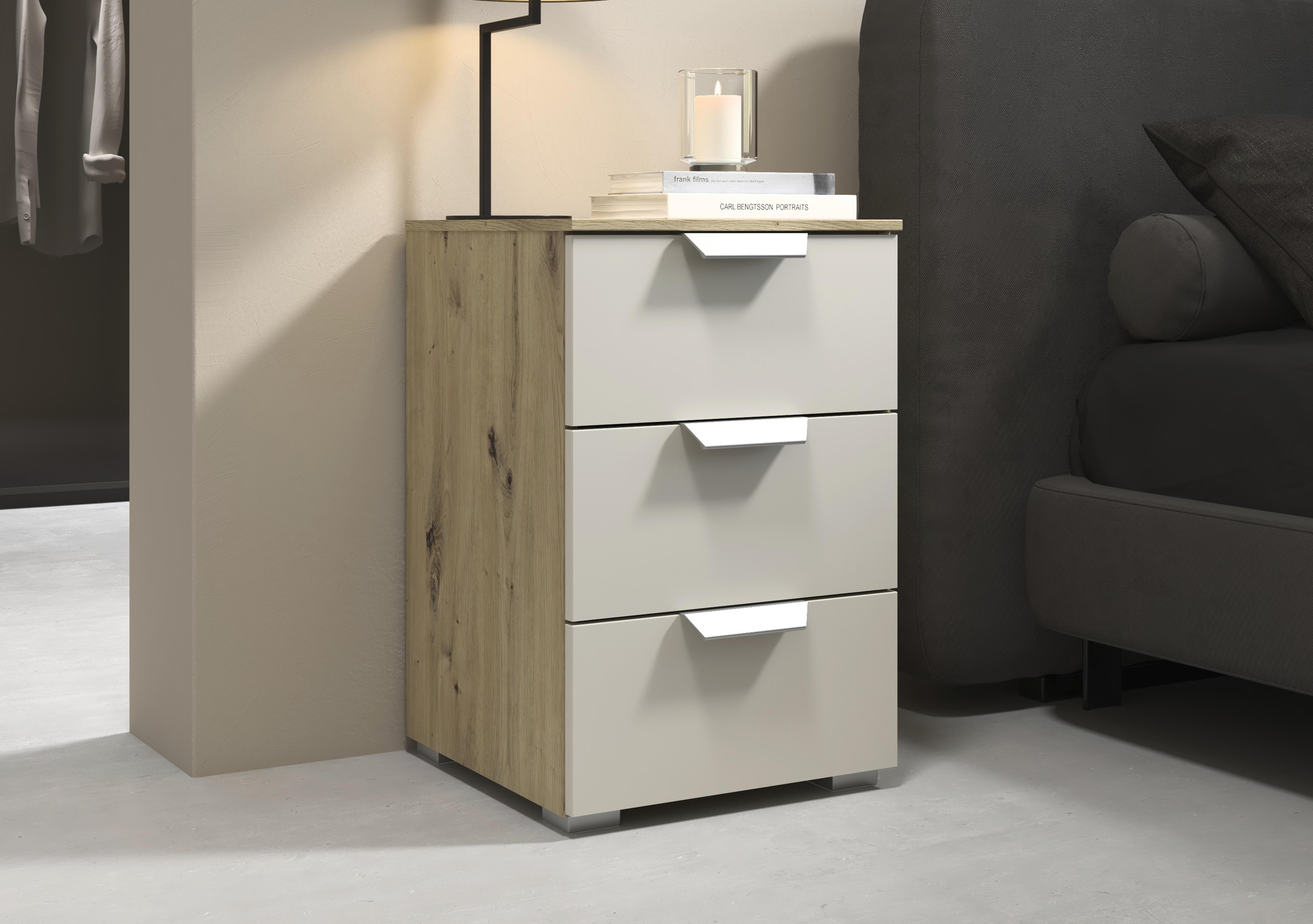 Freja 3 Drawer Decor Bedside Cabinet in  on Furniture Village