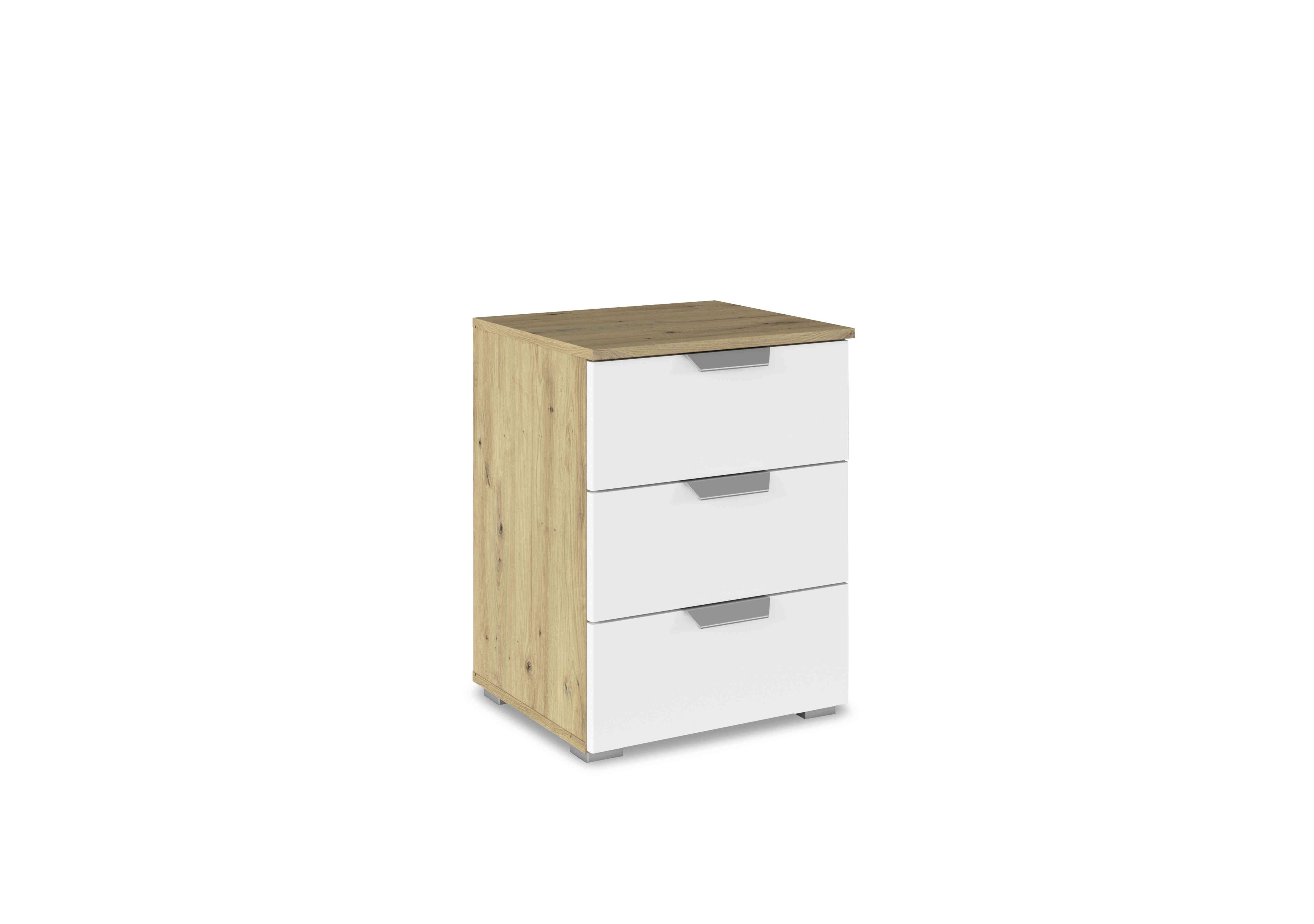 Freja 3 Drawer Decor Bedside Cabinet in Ad61l Alpine White on Furniture Village