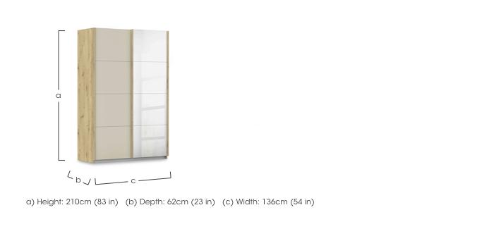 Freja 136cm 2 Door Sliding Decor Wardrobe With Mirror Door in  on Furniture Village