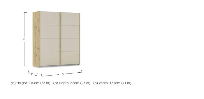 Freja 181cm 2 Door Sliding Glass Wardrobe in  on Furniture Village