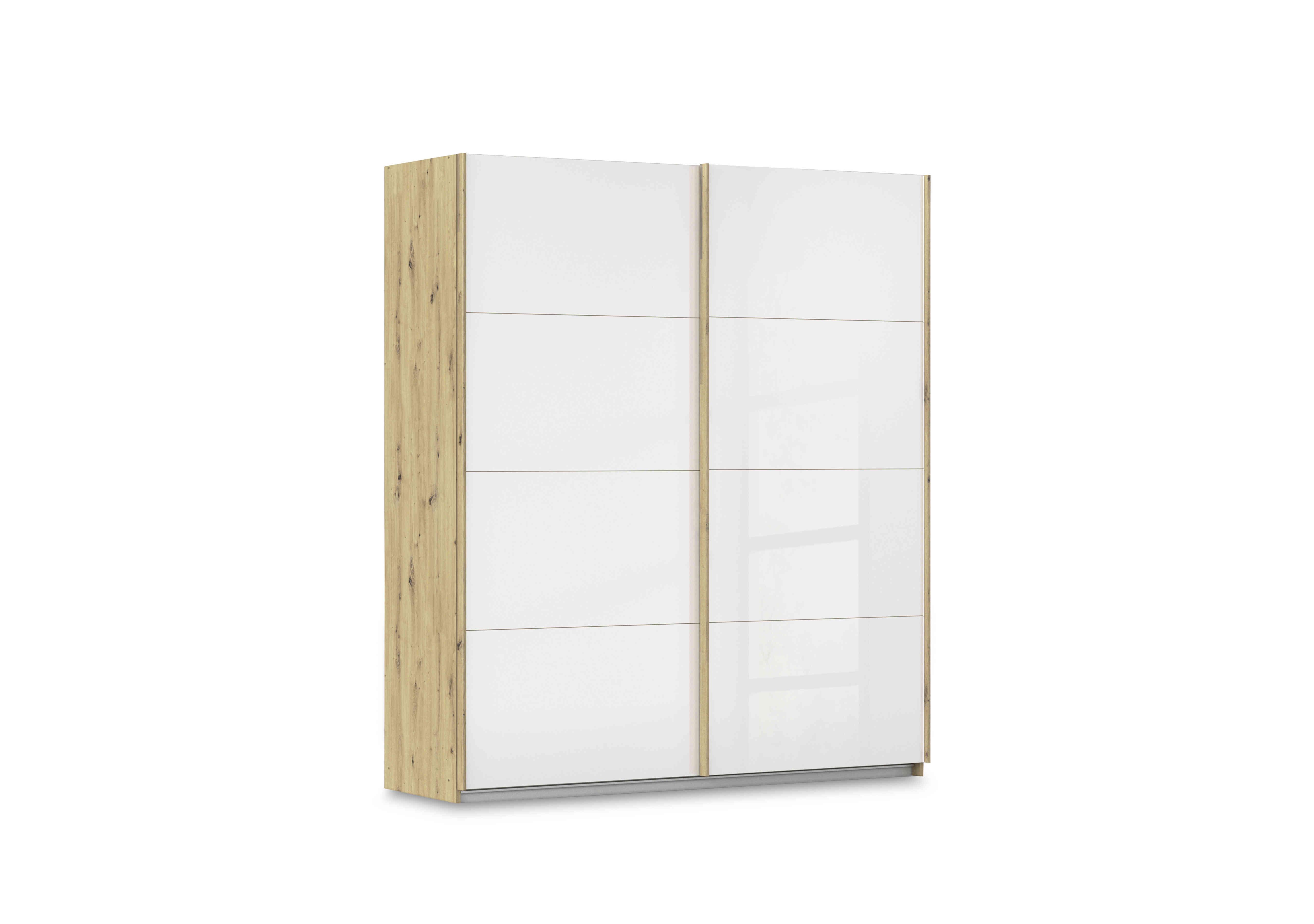 Freja 181cm 2 Door Sliding Glass Wardrobe in Ag739 White Glass on Furniture Village