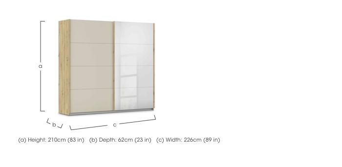 Freja 226 cm 2 Door Sliding Decor Wardrobe With Mirror Door in  on Furniture Village