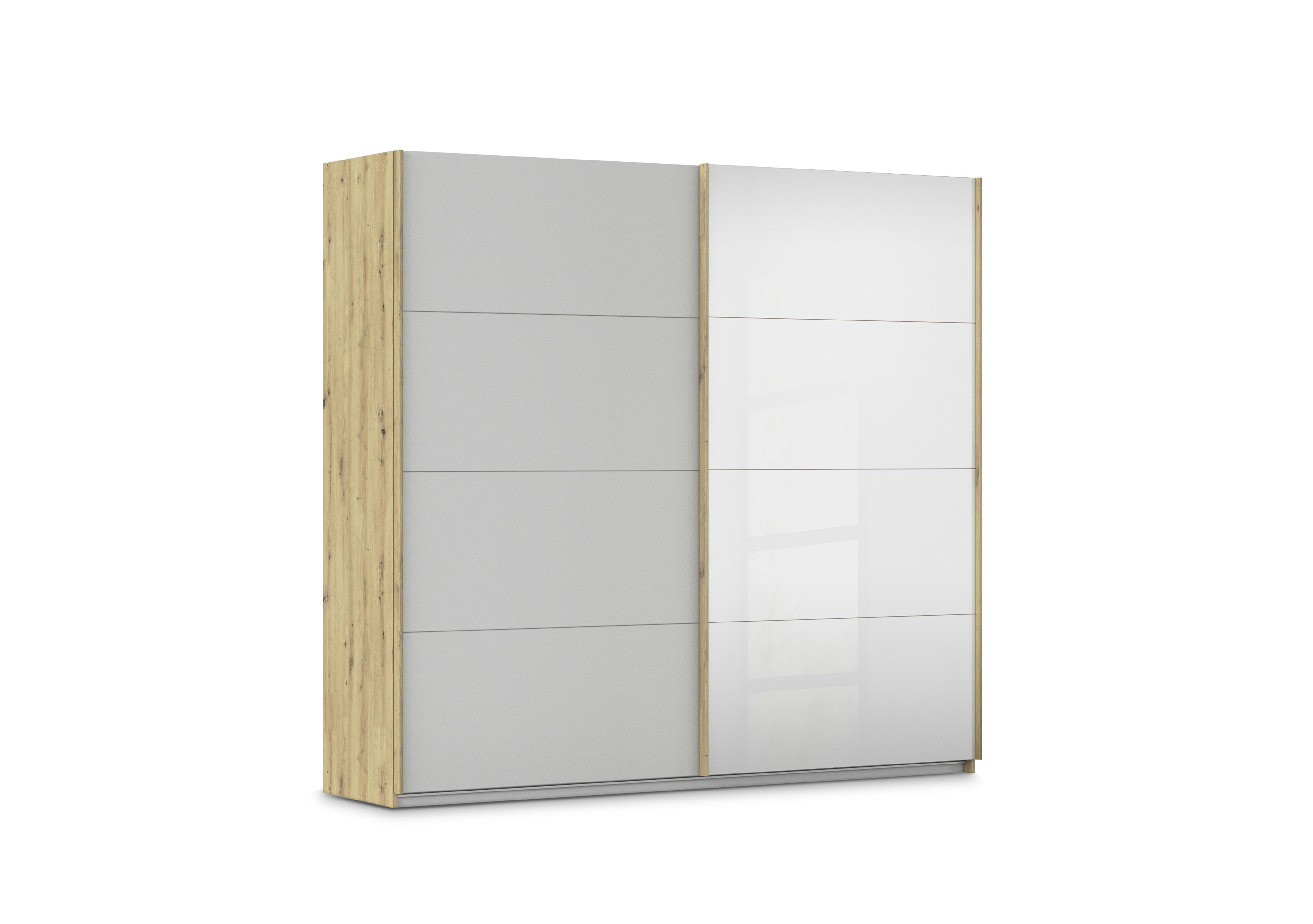 Freja 226 cm 2 Door Sliding Decor Wardrobe With Mirror Door in Ag748 Silk Grey on Furniture Village