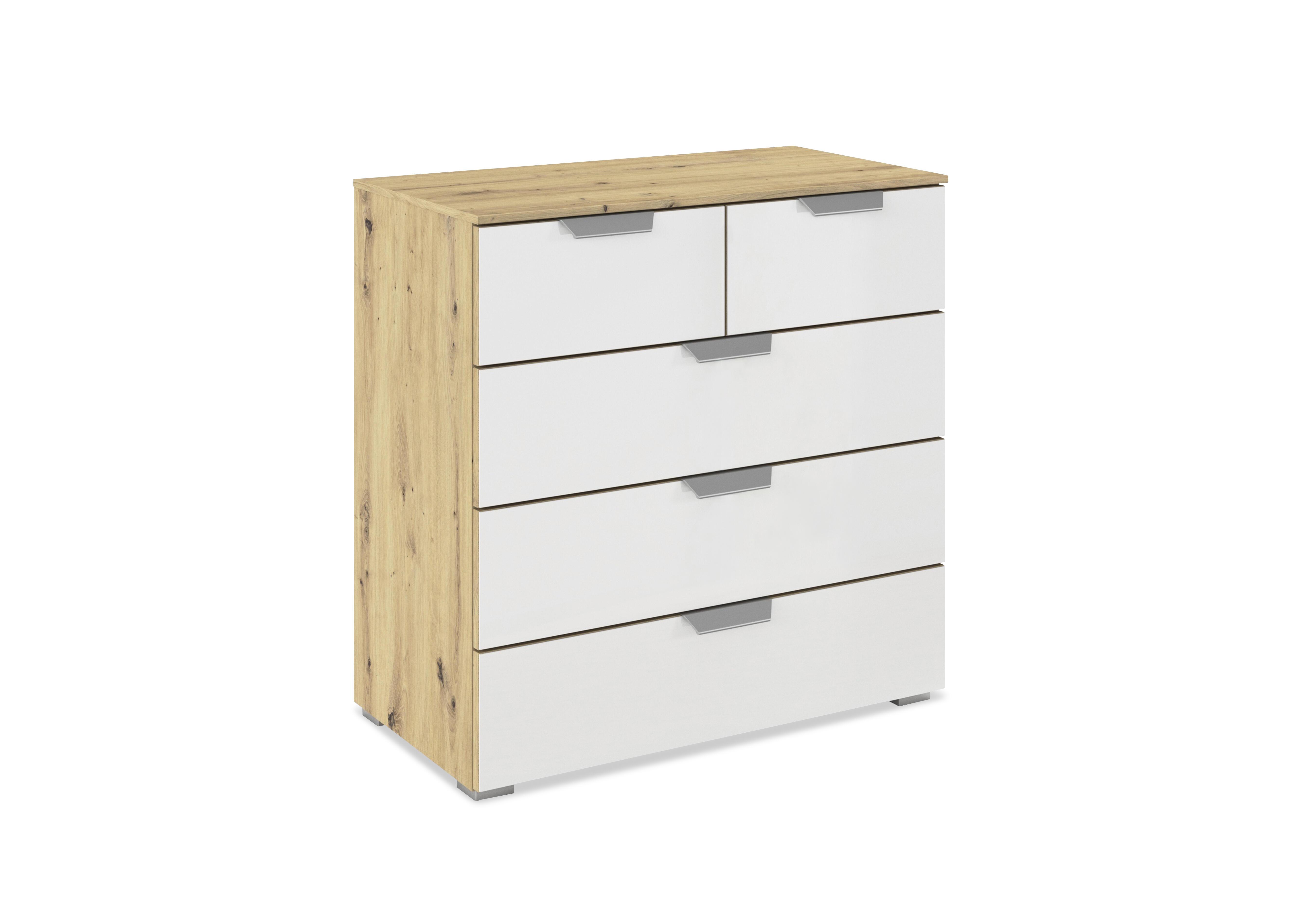 Freja 2+3 Glass Chest of Drawers in Ac37l White Glass on Furniture Village