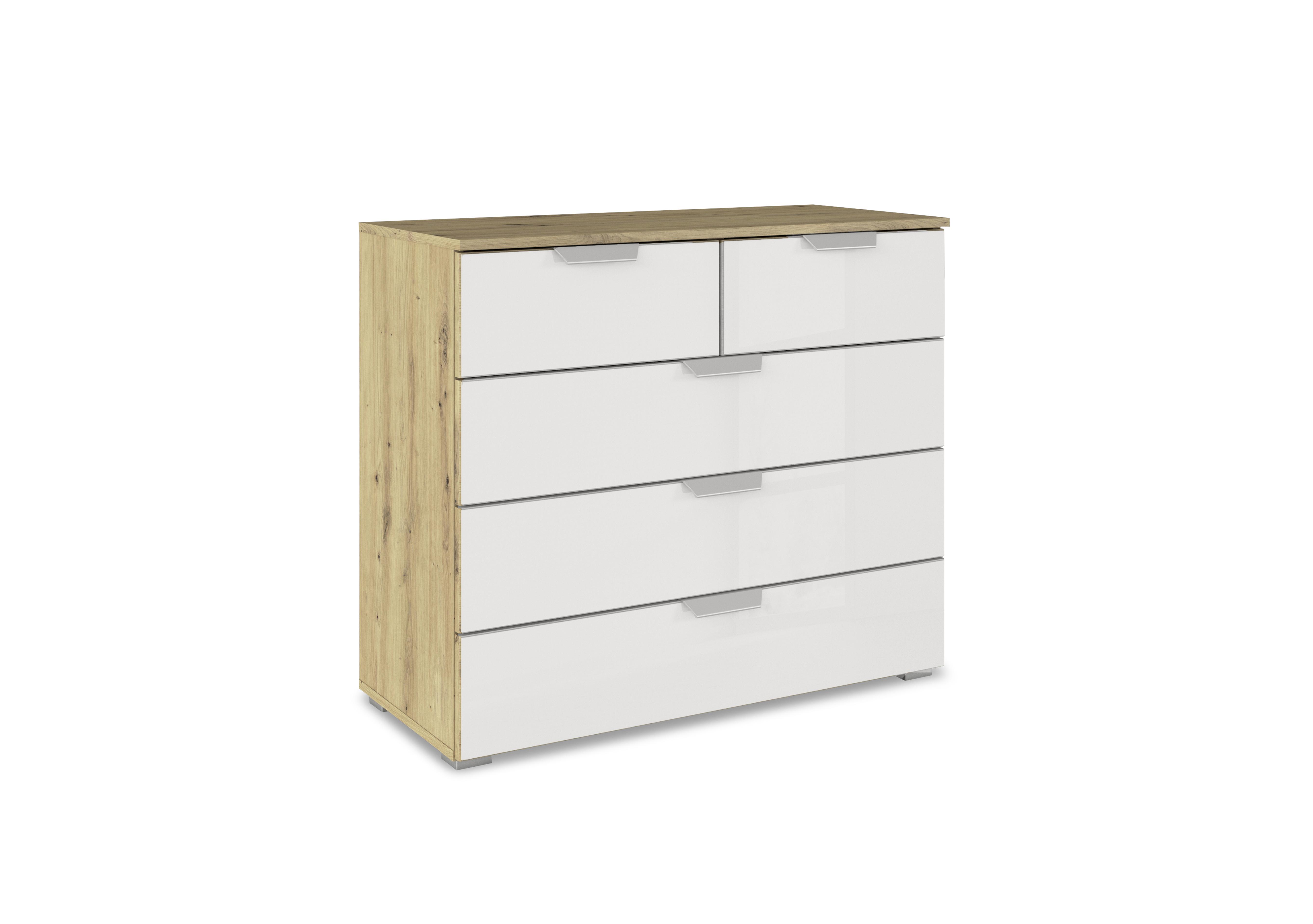 Freja 2+3 Glass Chest of Drawers in Ad80l White Glass on Furniture Village