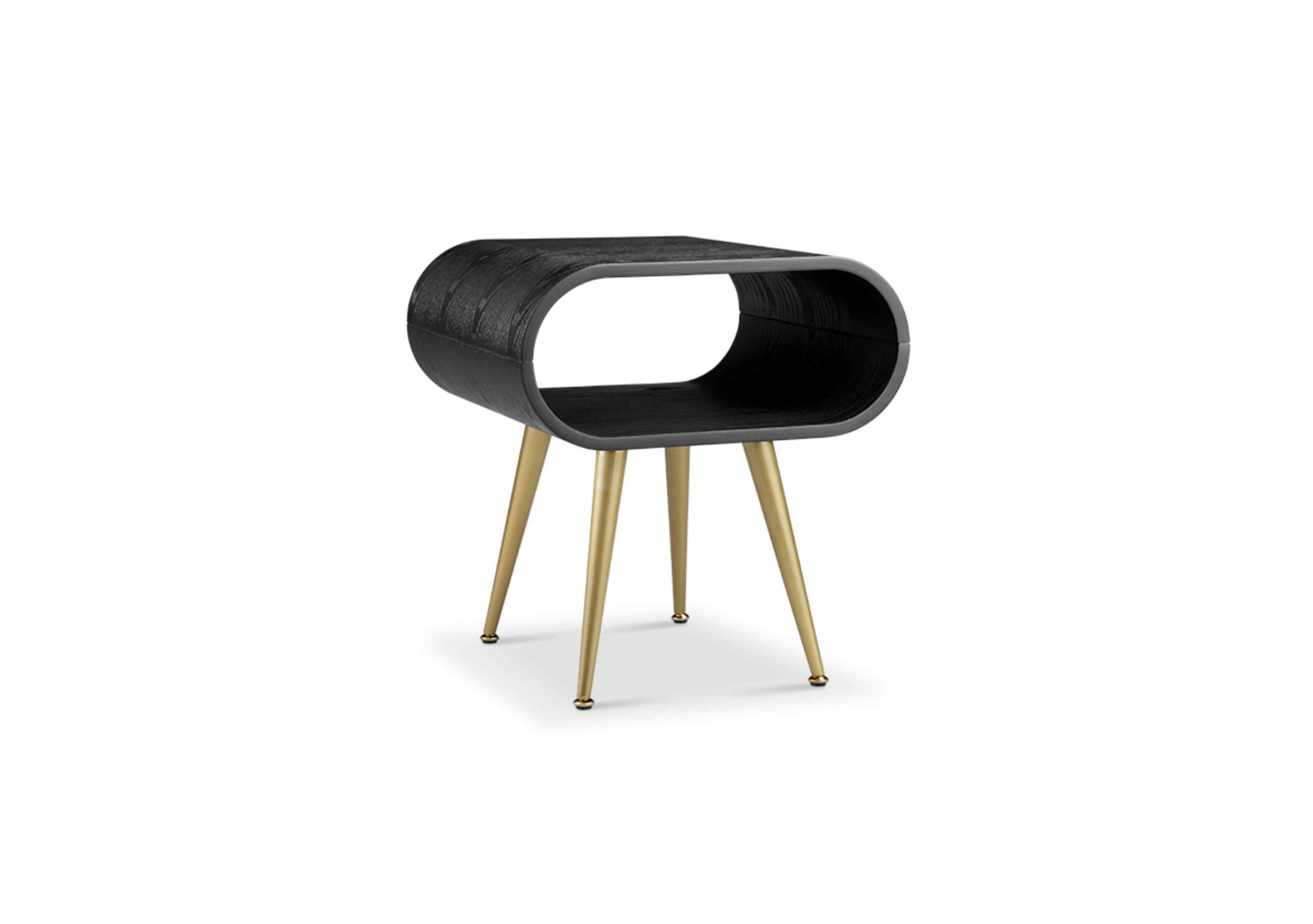 Nina Side Table in Black/Gold on Furniture Village
