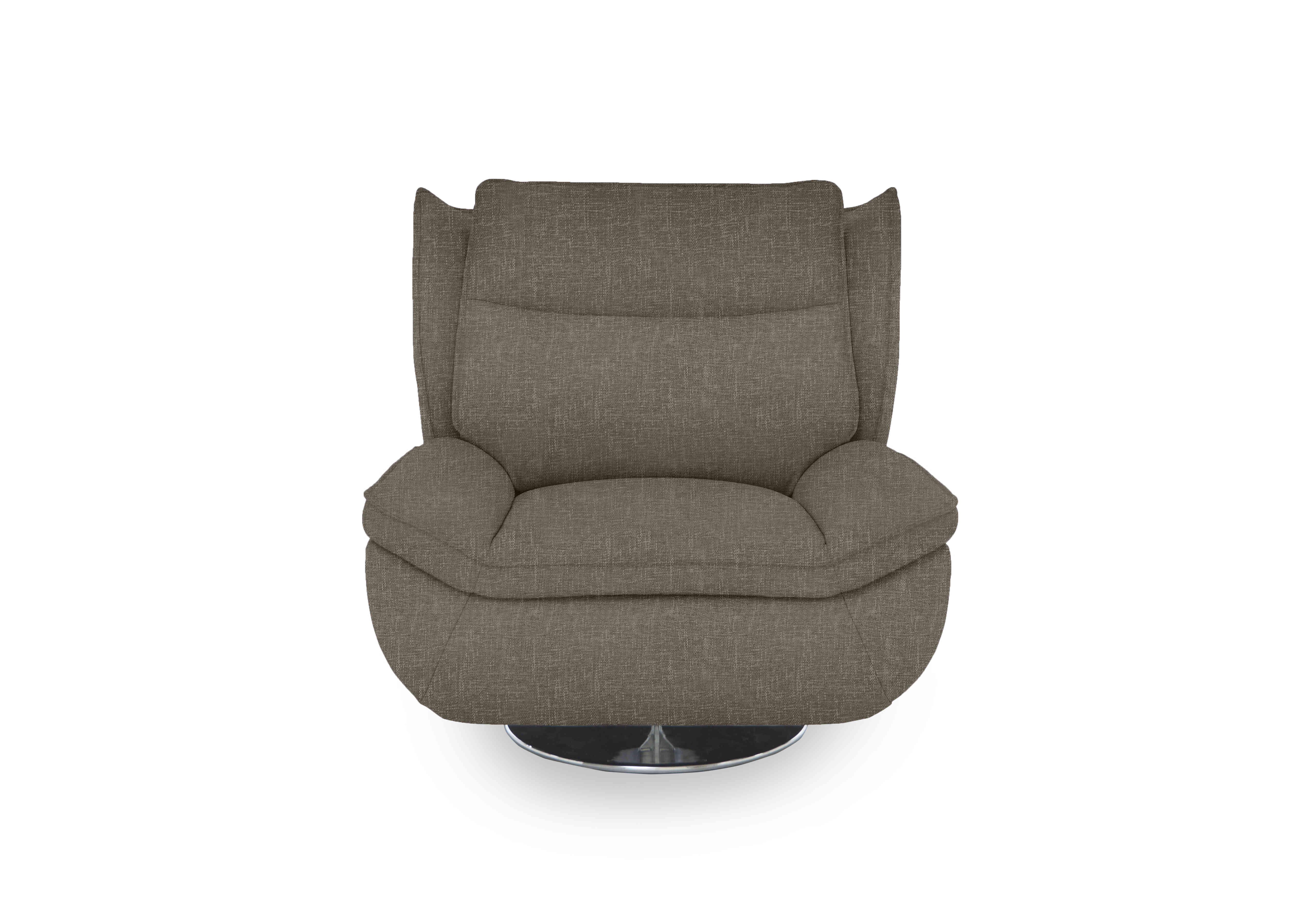 Vinny Fabric Swivel Chair in 15445 Anivia Brown on Furniture Village
