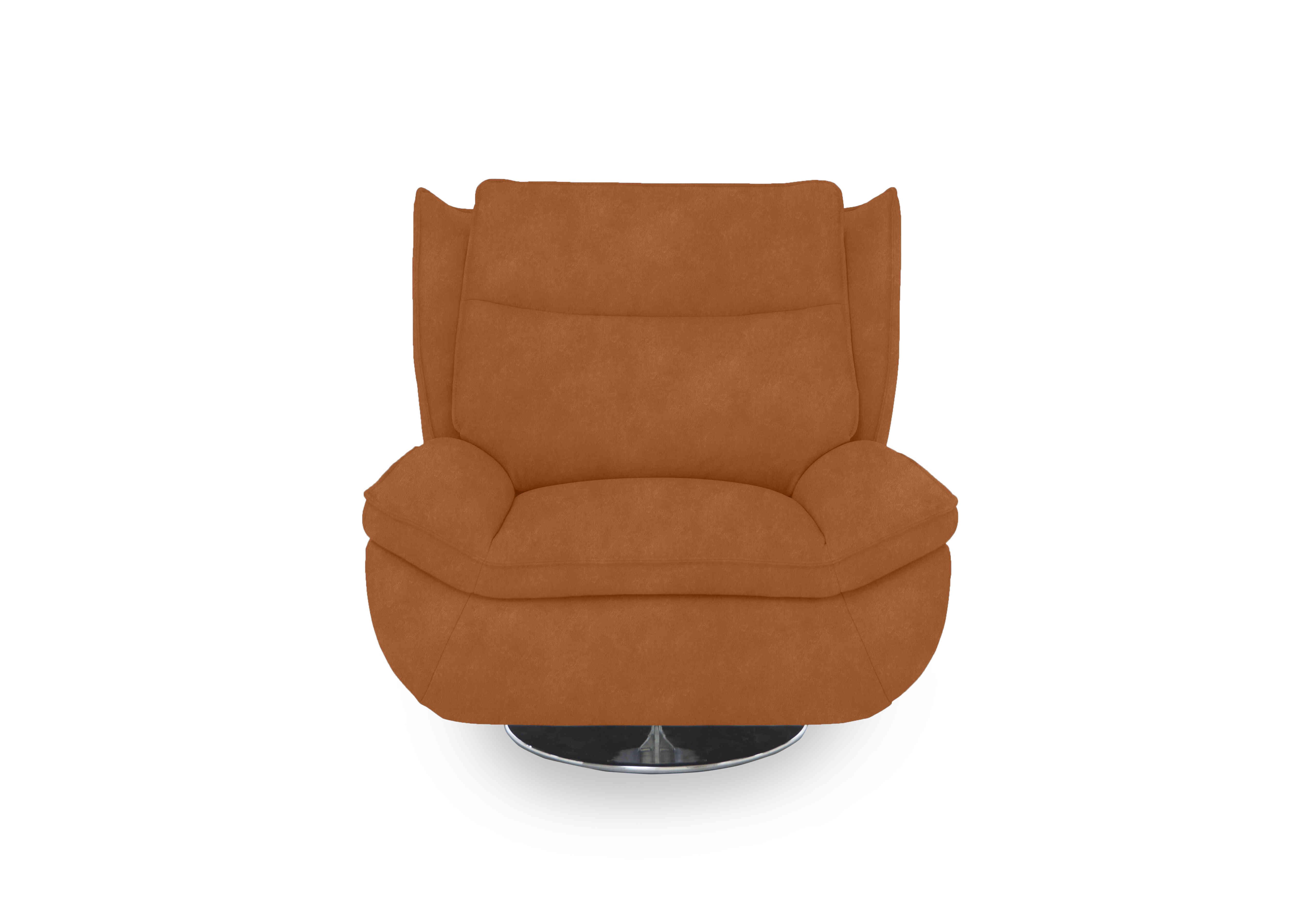Vinny Fabric Swivel Chair in 43509 Dexter Pumpkin on Furniture Village