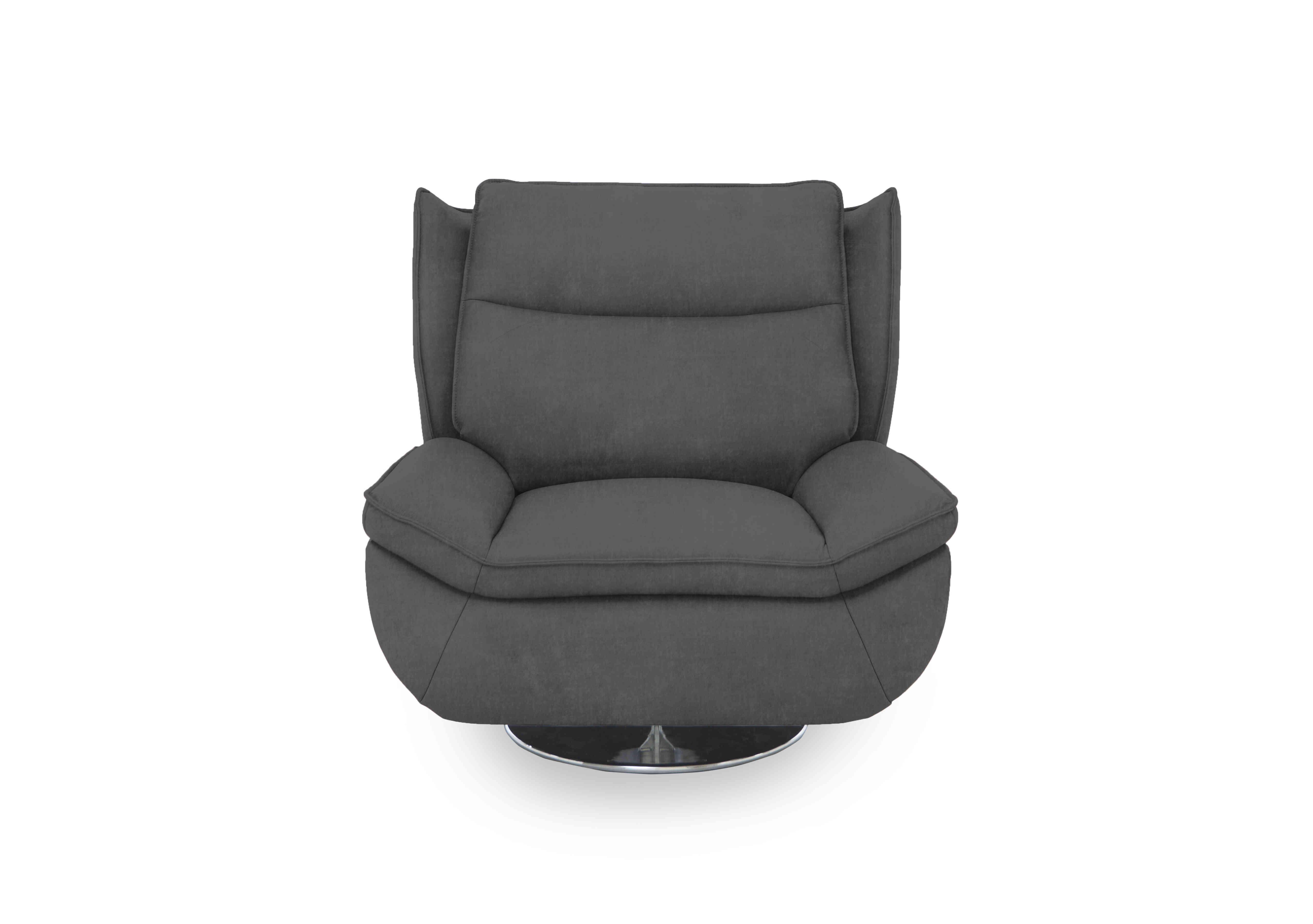 Vinny Fabric Swivel Chair in 58003 Manhattan Charcoal on Furniture Village