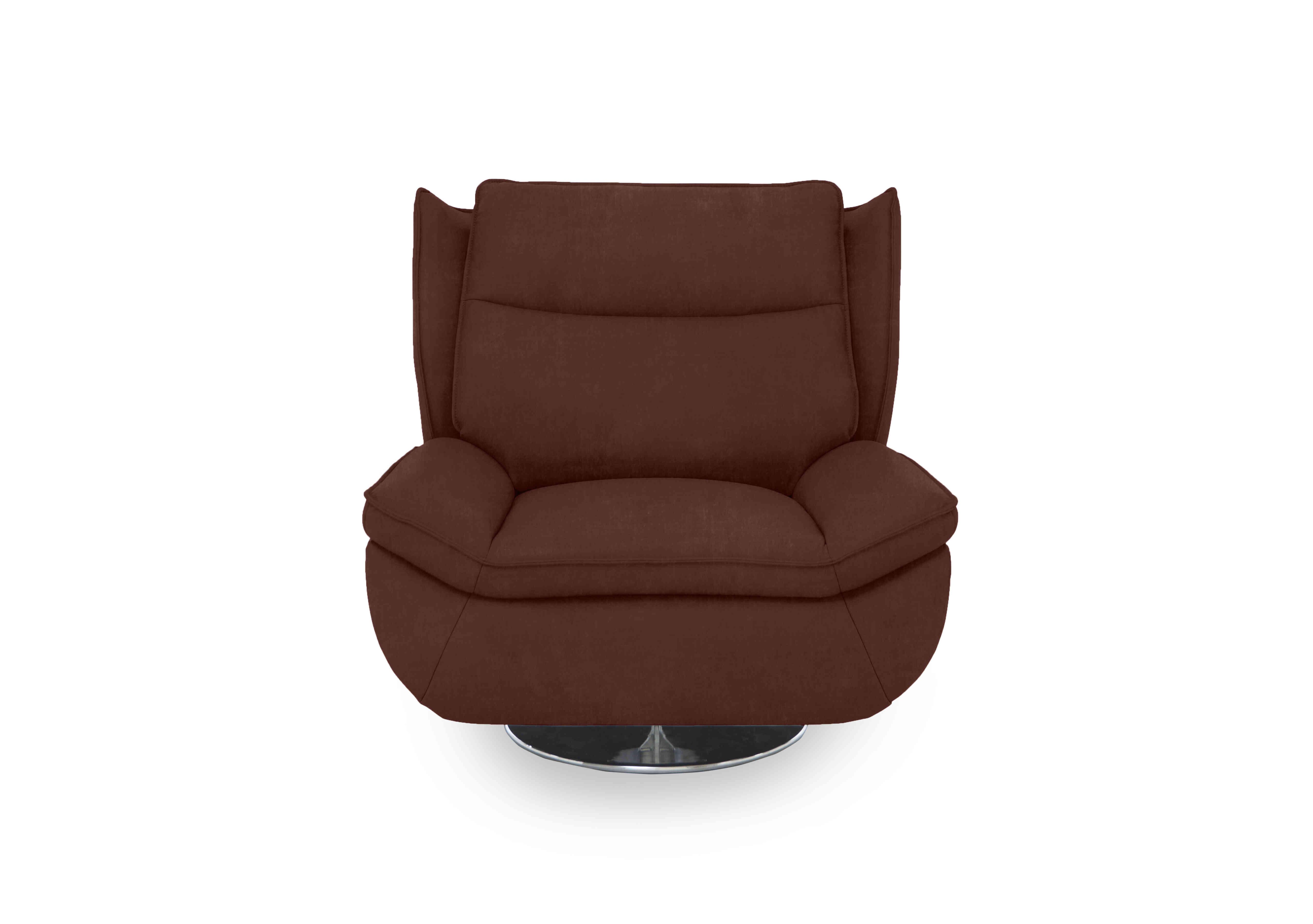 Vinny Fabric Swivel Chair in 58008 Manhattan Burnt Sienna on Furniture Village