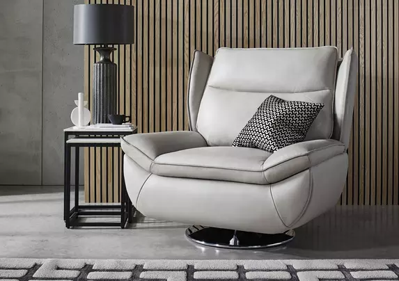 Furniture village leather swivel chair discount