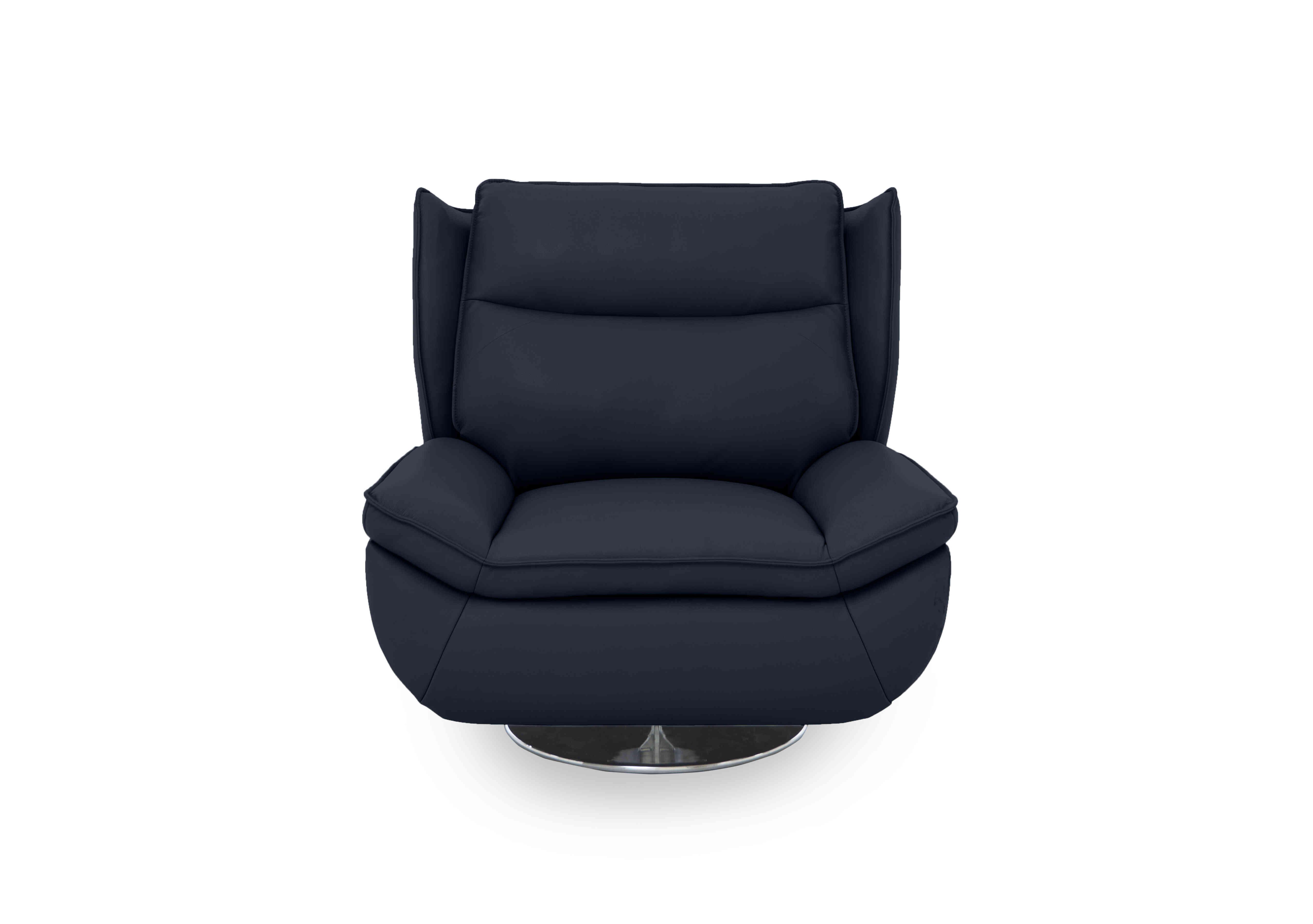 Vinny Leather Swivel Chair in Cat-40/09 Peacock on Furniture Village