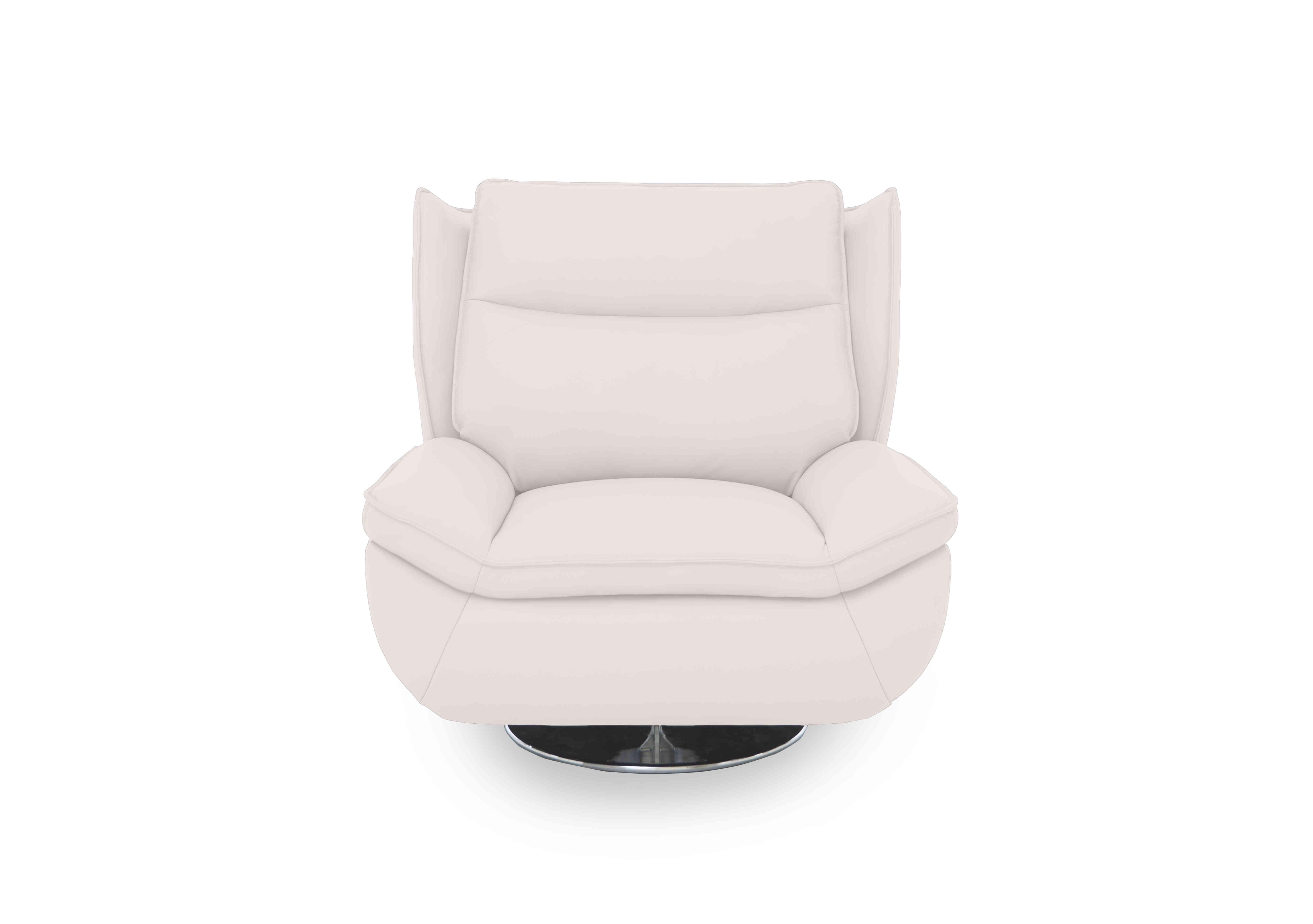 Vinny Leather Swivel Chair in Cat-40/13 Cotton on Furniture Village
