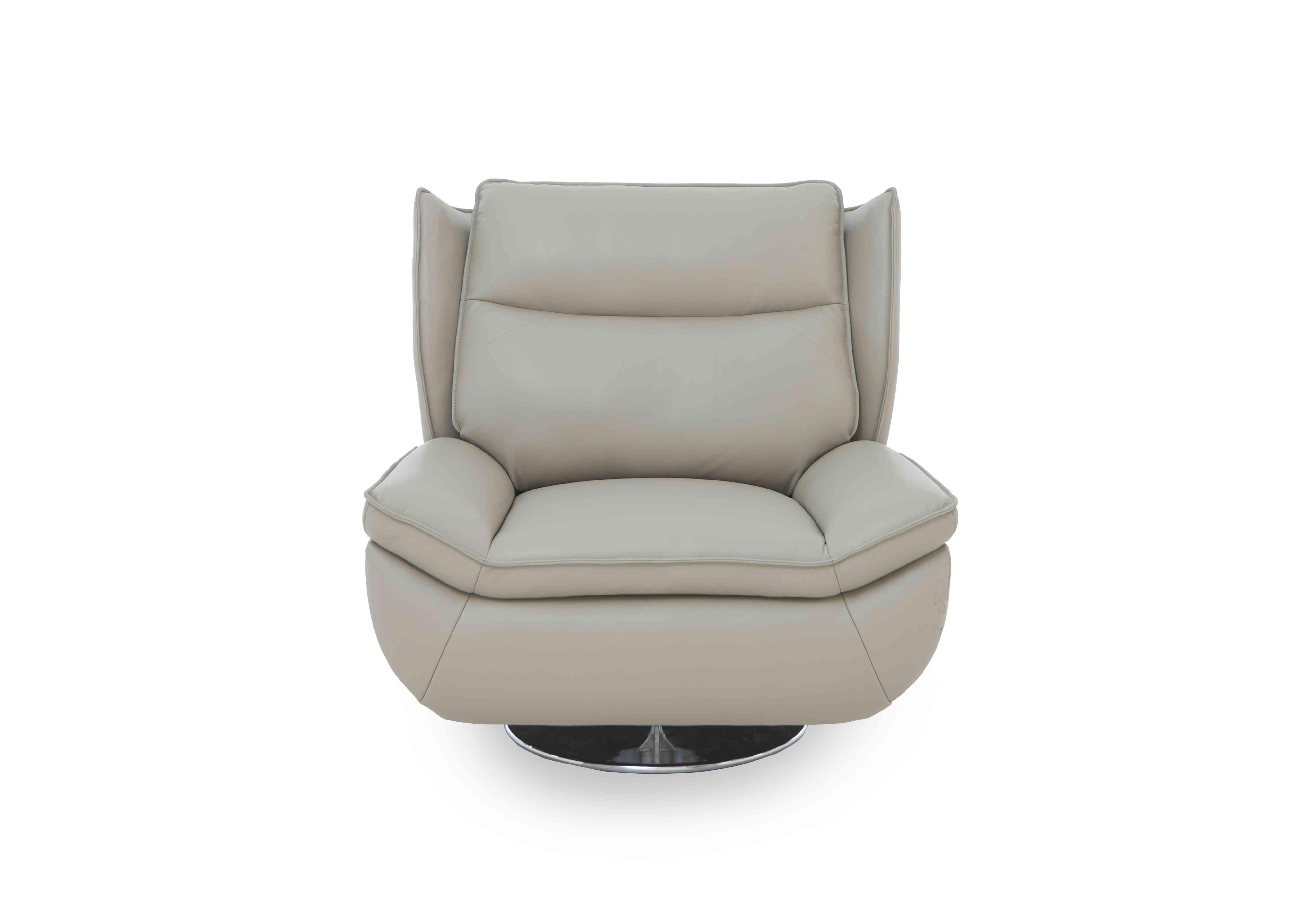 Vinny Leather Swivel Chair in Cat-60/23 Lead Grey on Furniture Village