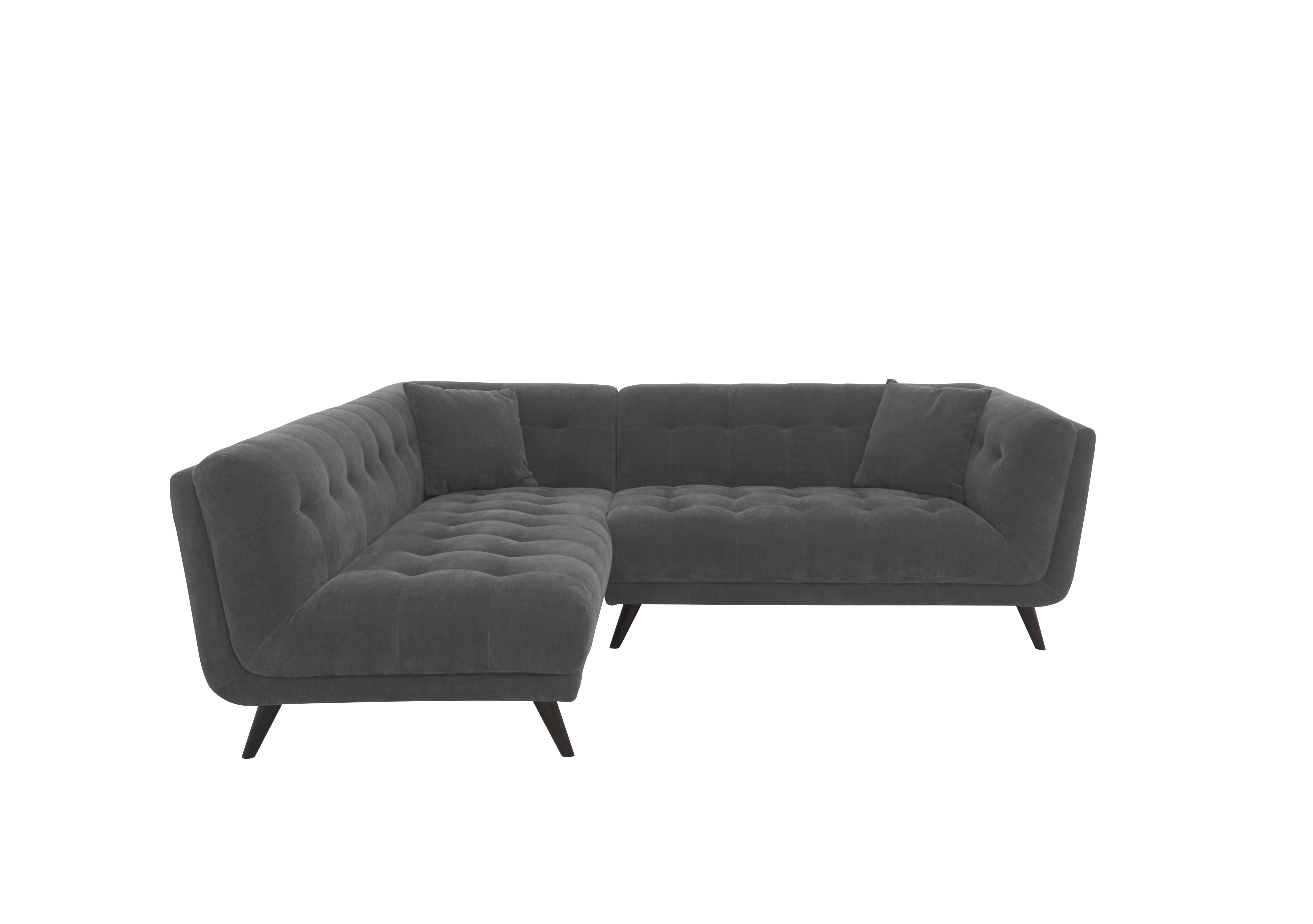 Rene Fabric Chaise End Corner Sofa in Manhattan 58003 Charcoal Es Ft on Furniture Village