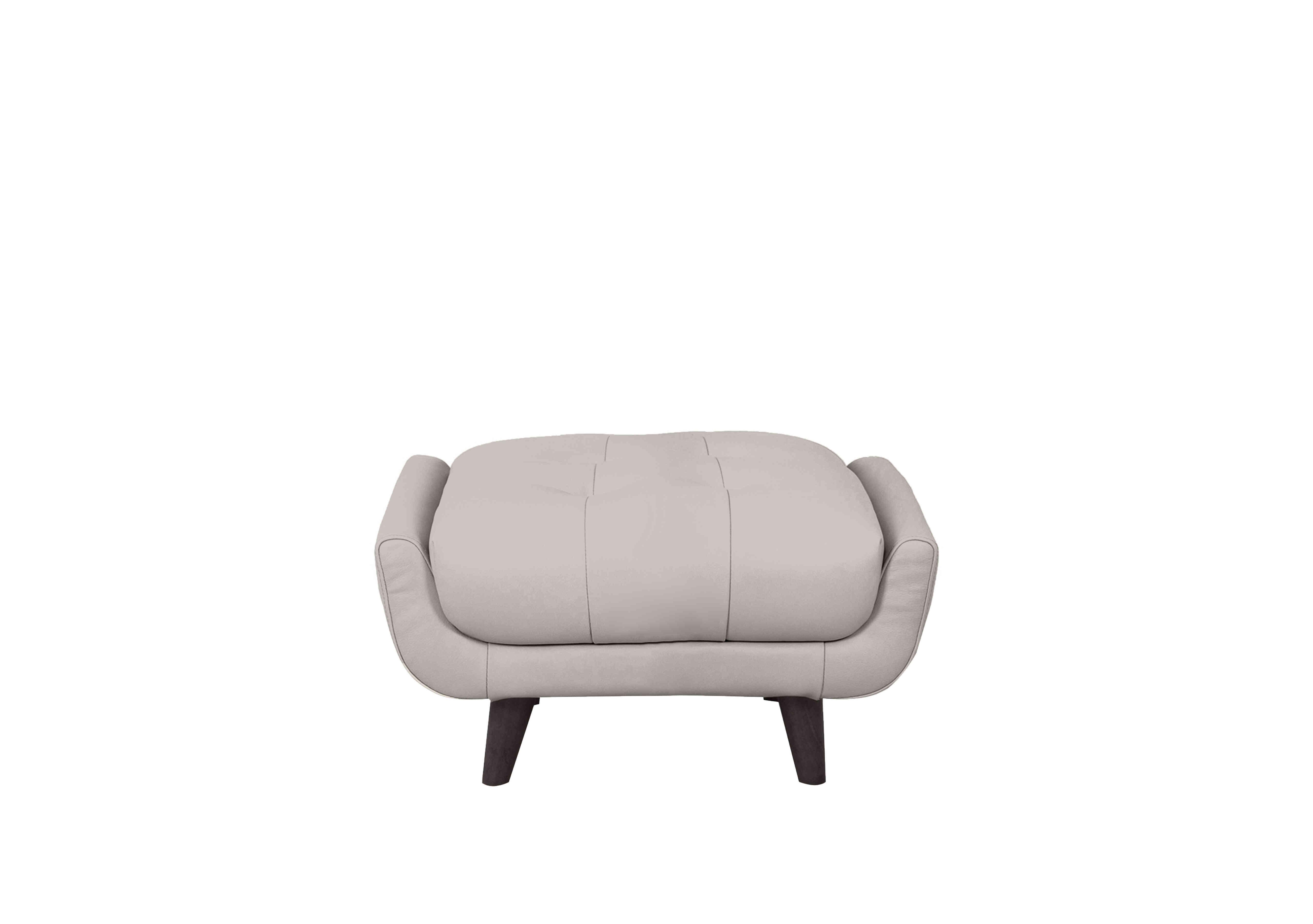 Rene Small Leather Footstool in Florida Lead Grey on Furniture Village