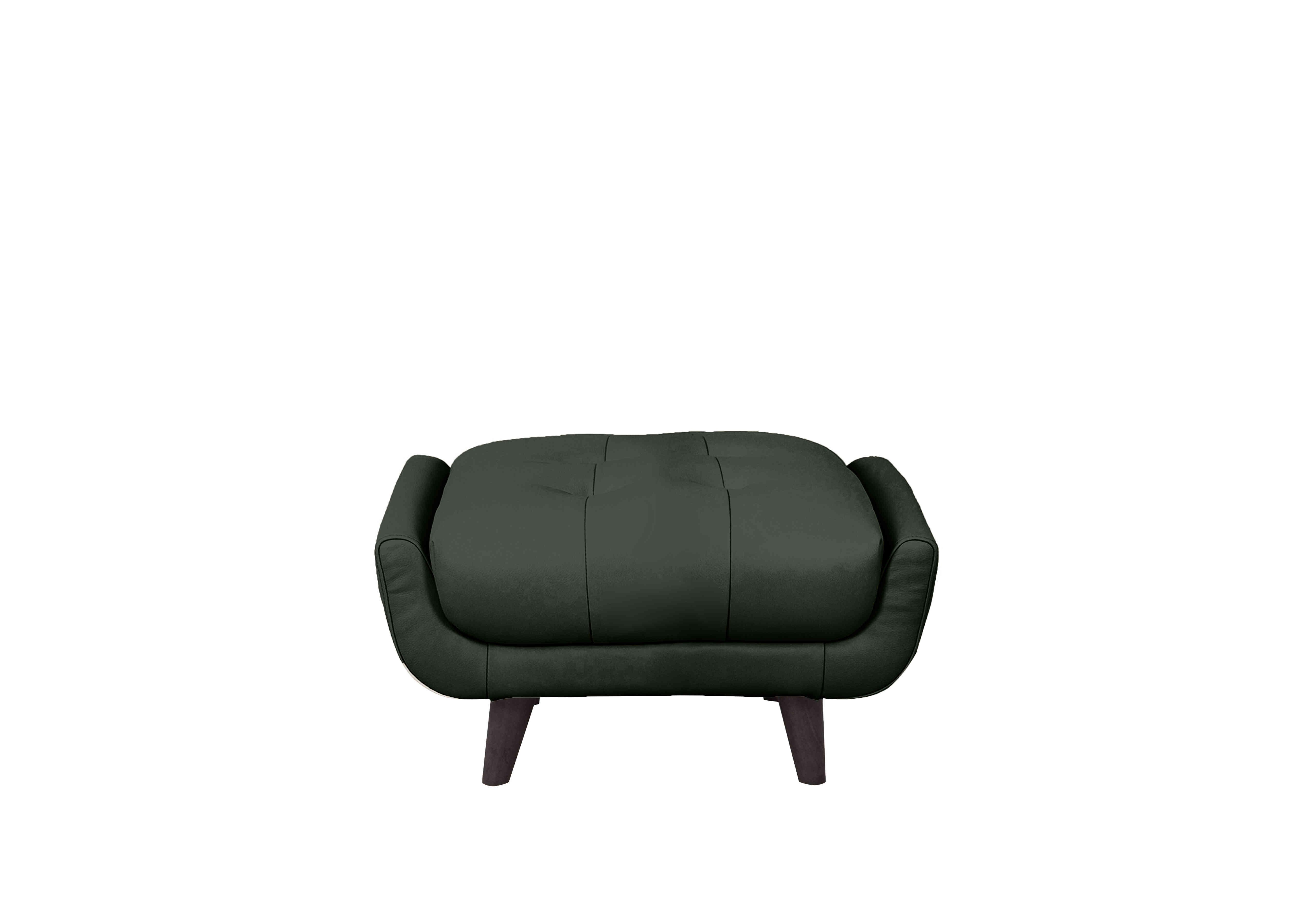 Rene Small Leather Footstool in Montana Oslo Pine on Furniture Village