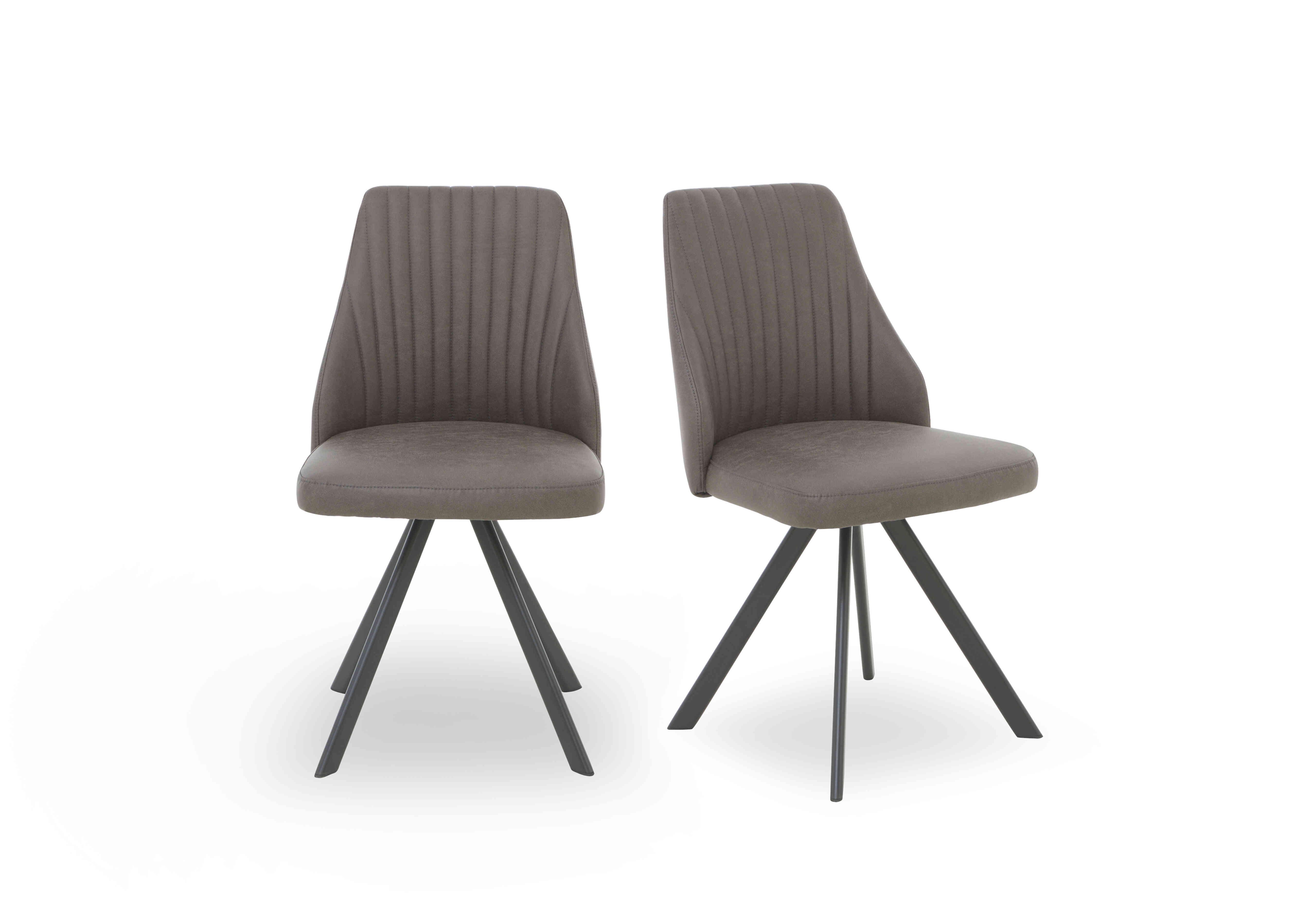 Vida Pair of Swivel Dining Chairs in Dark Grey on Furniture Village