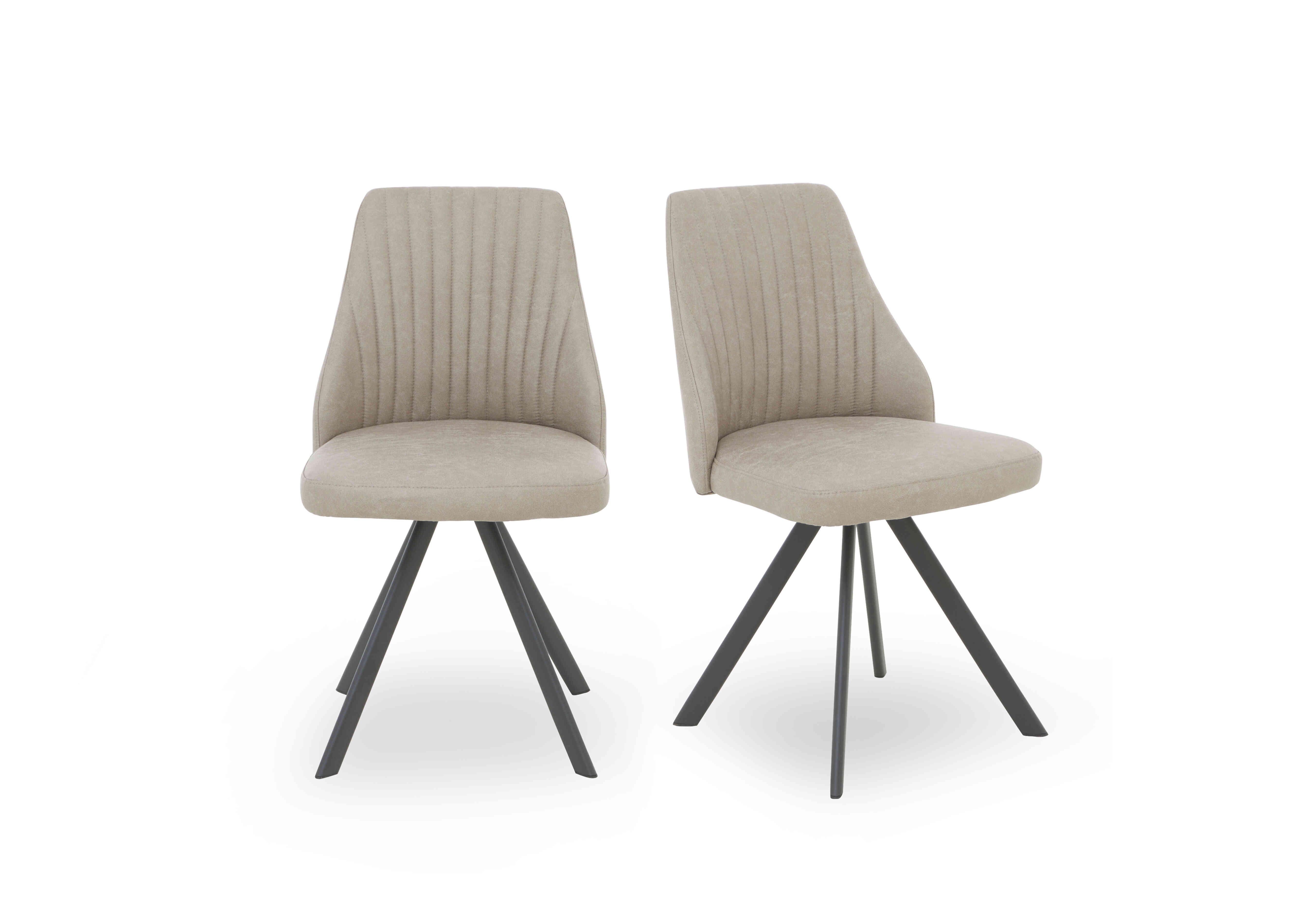 Vida Pair of Swivel Dining Chairs in Light Grey on Furniture Village