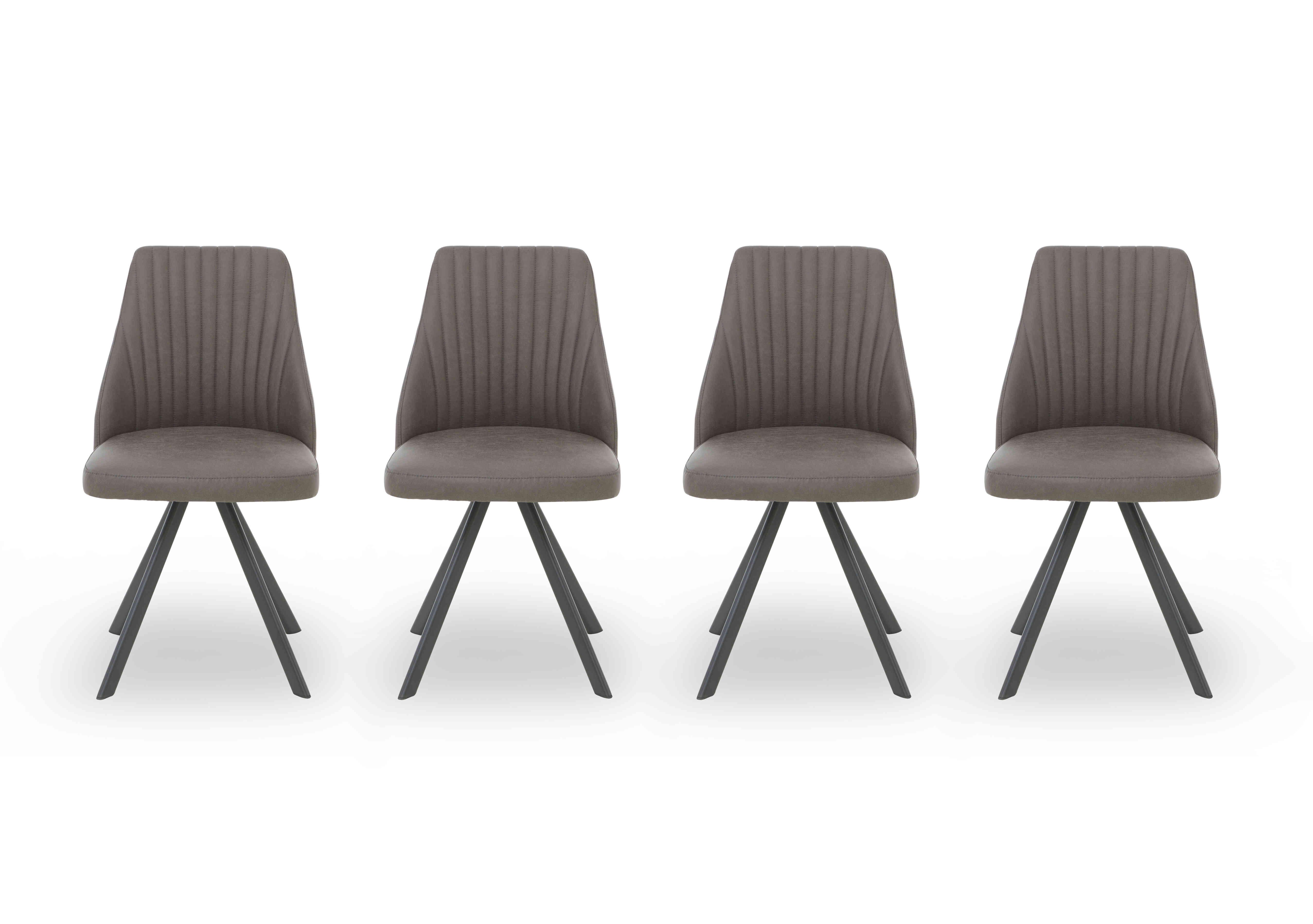 Vida Set of 4 Swivel Dining Chairs in Dark Grey on Furniture Village