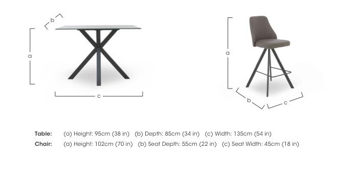 Vida Grey Bar Table and 2 Swivel Bar Stools in  on Furniture Village
