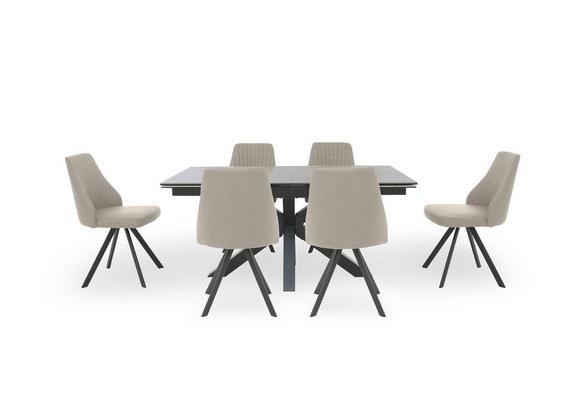 Vida Grey Extending Dining Table and Swivel Dining Chairs