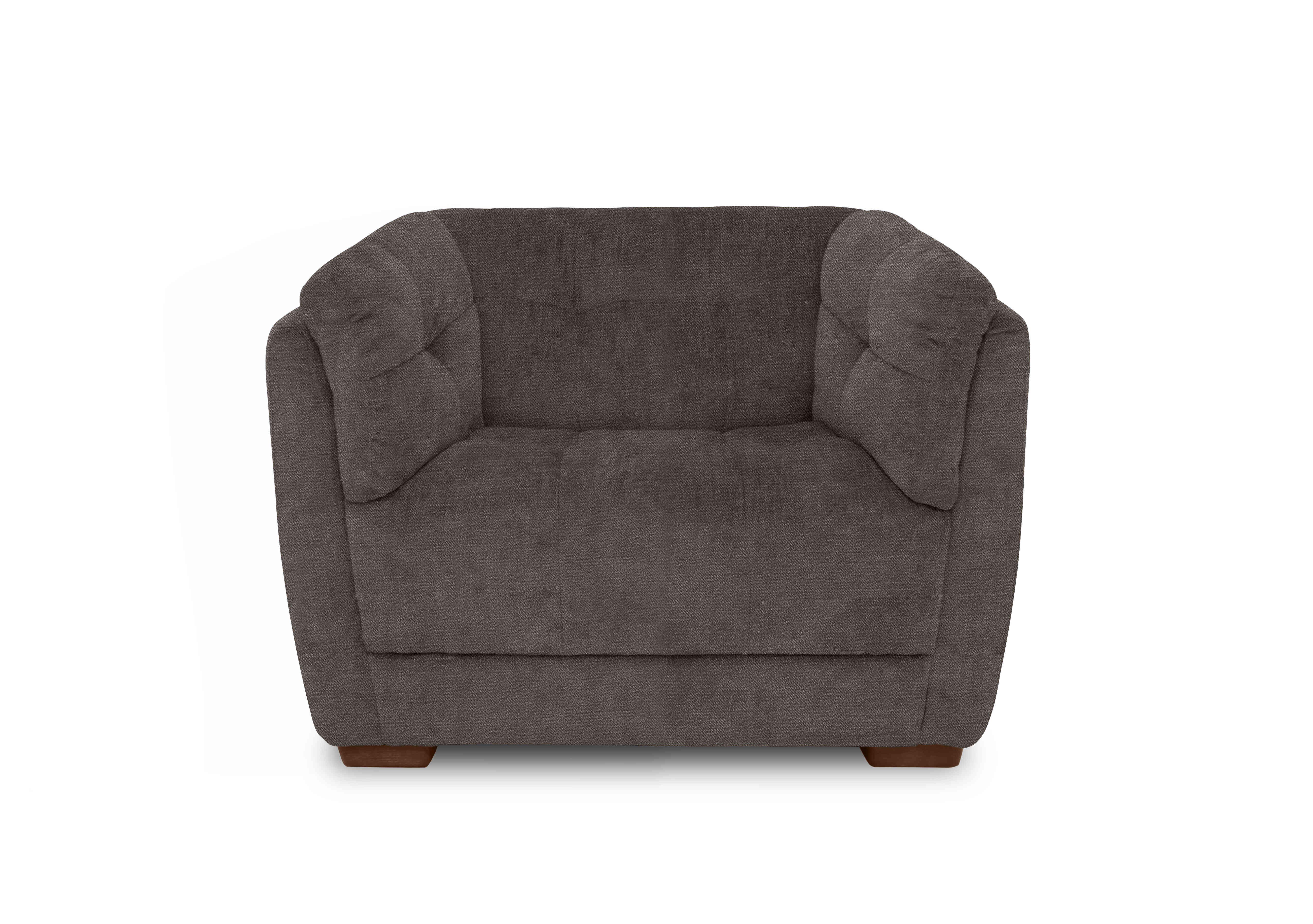 Cartier Fabric Snuggler Chair in Brindle With Walnut Ft X3-W020 on Furniture Village
