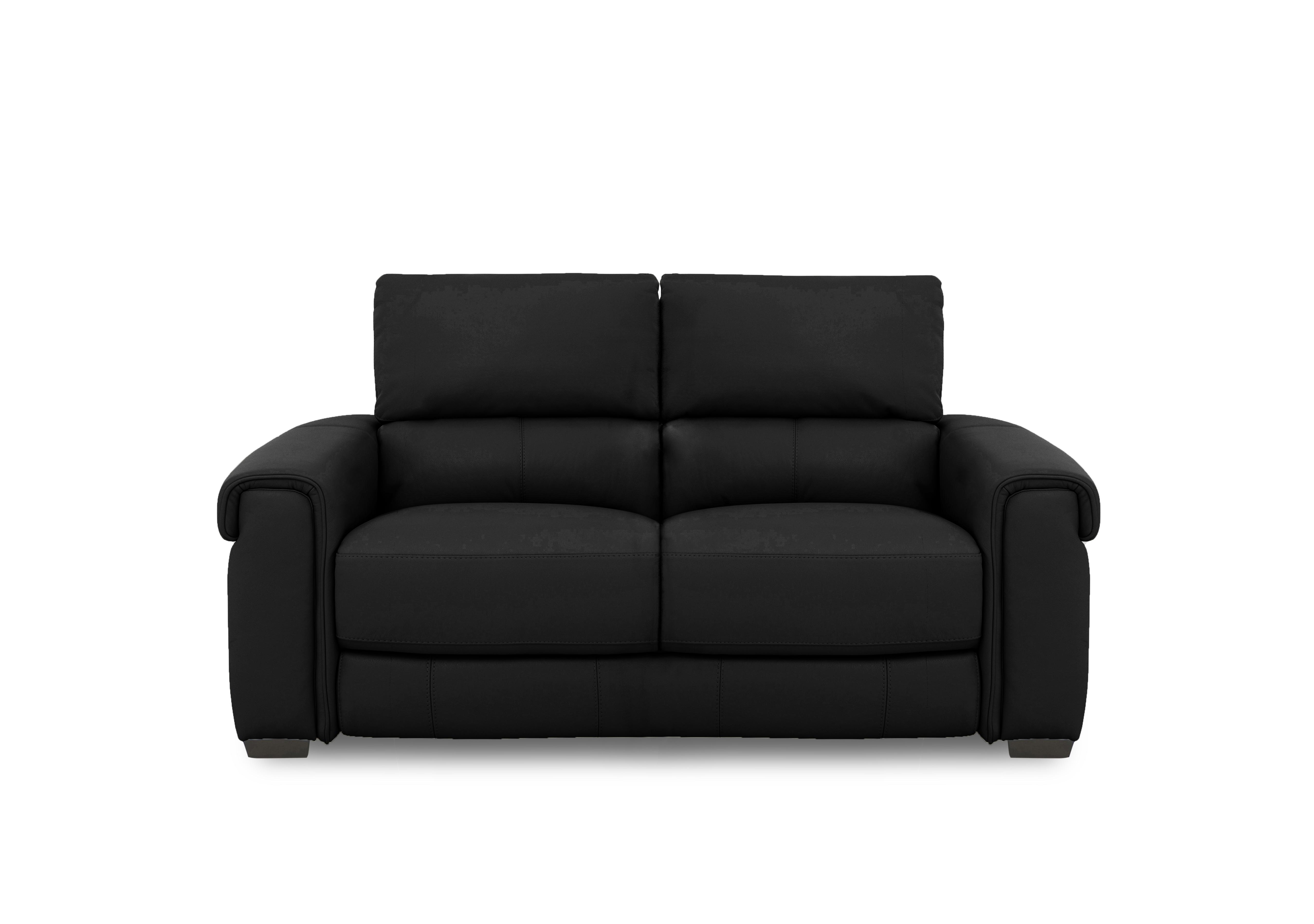 Nixon Leather 2 Seater Sofa in An-671b Black on Furniture Village