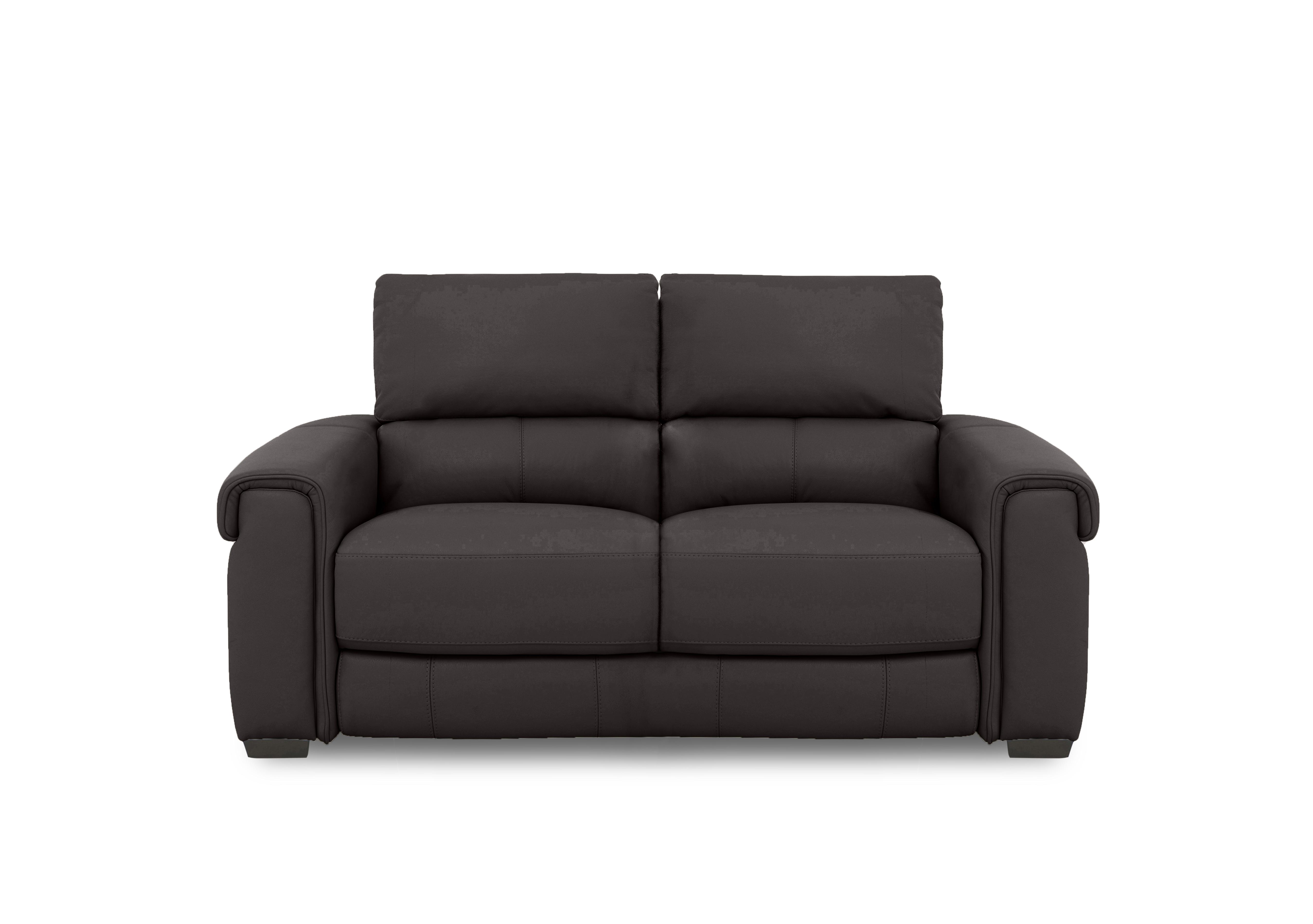 Nixon Leather 2 Seater Sofa in An-727b Dark Brown on Furniture Village