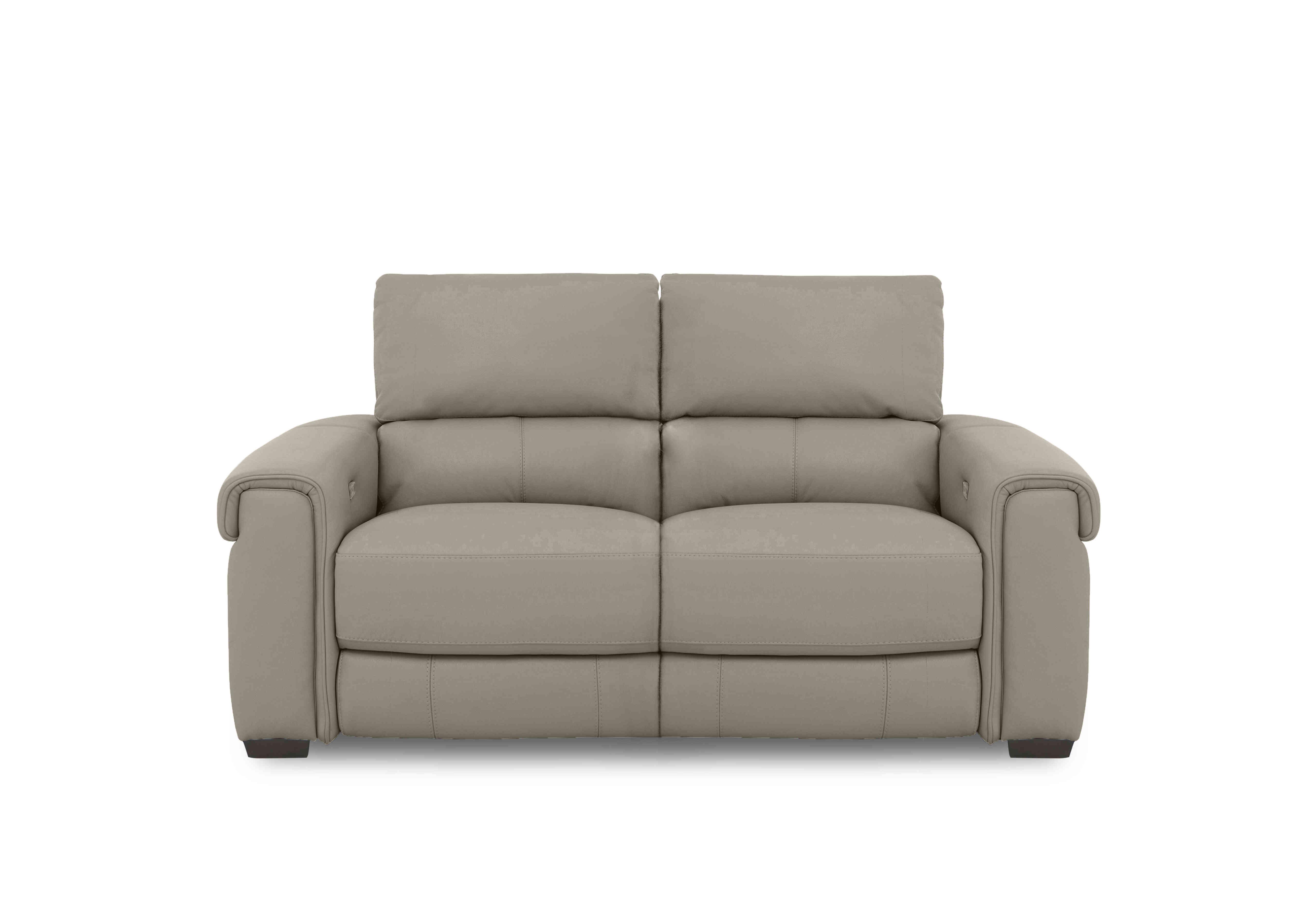 Nixon Leather 2 Seater Sofa in An-946b Silver Grey on Furniture Village