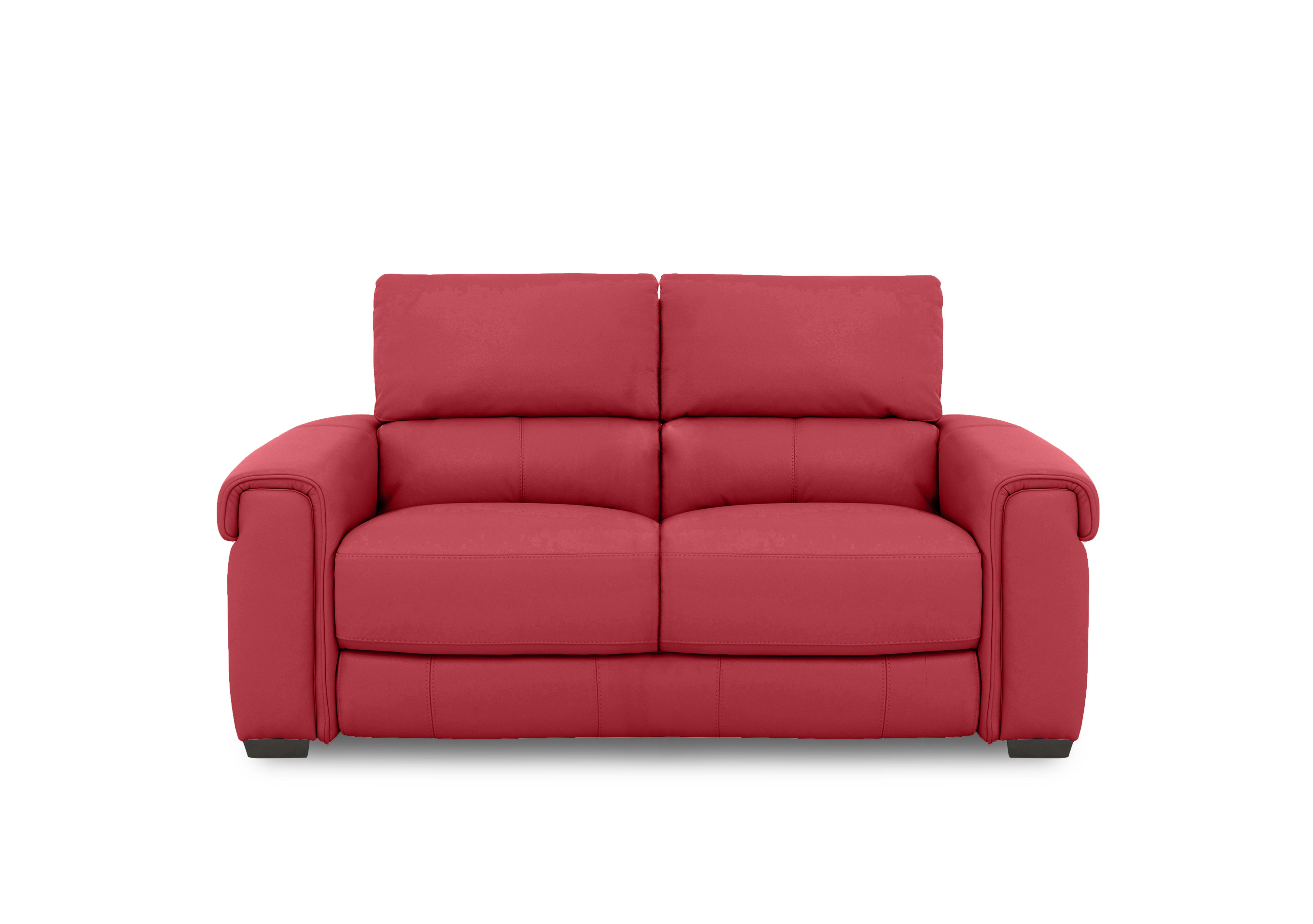 Nixon Leather 2 Seater Sofa in Bv-0008 Pure Red on Furniture Village