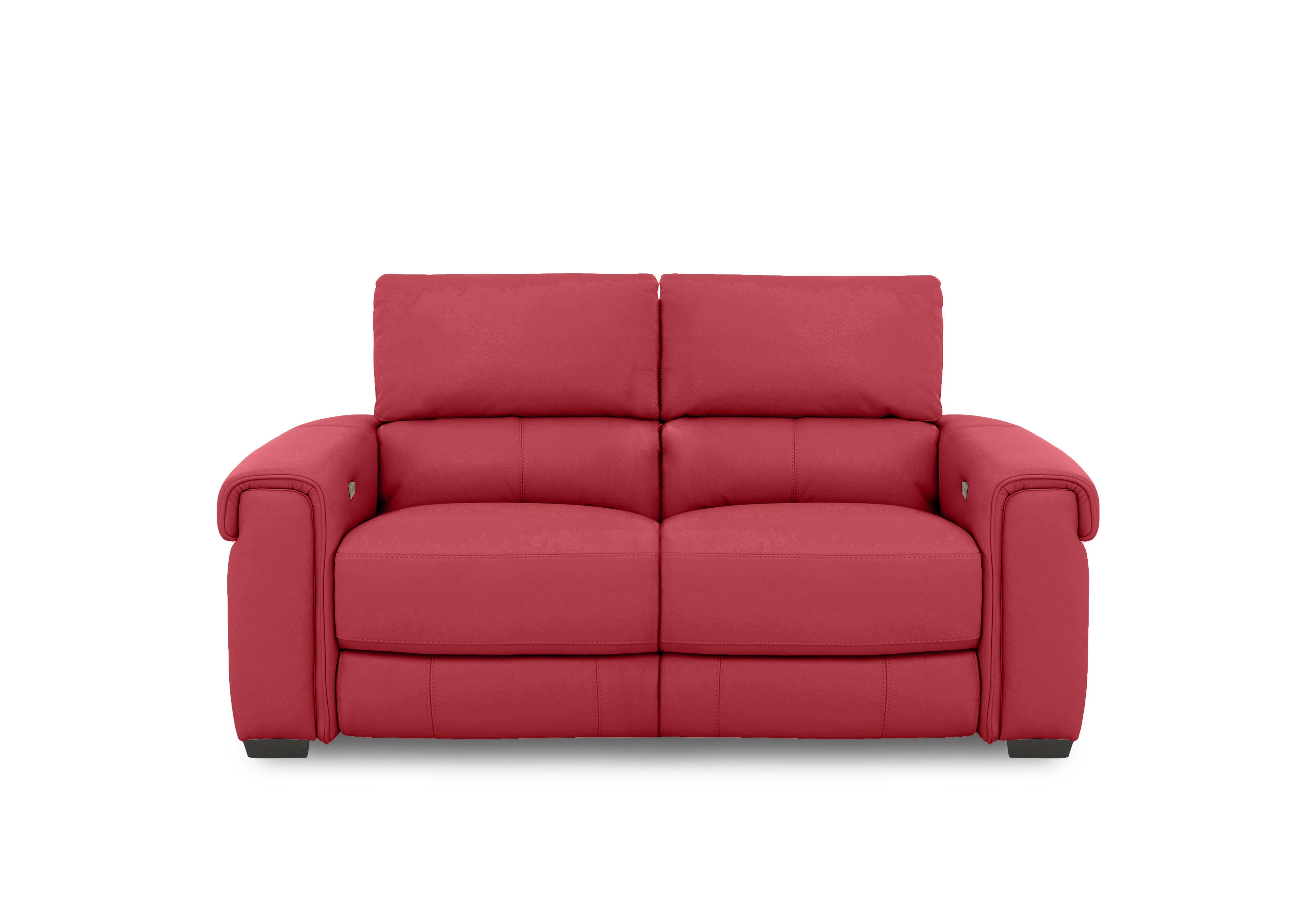 Nixon Leather 2 Seater Sofa in Bv-0008 Pure Red on Furniture Village