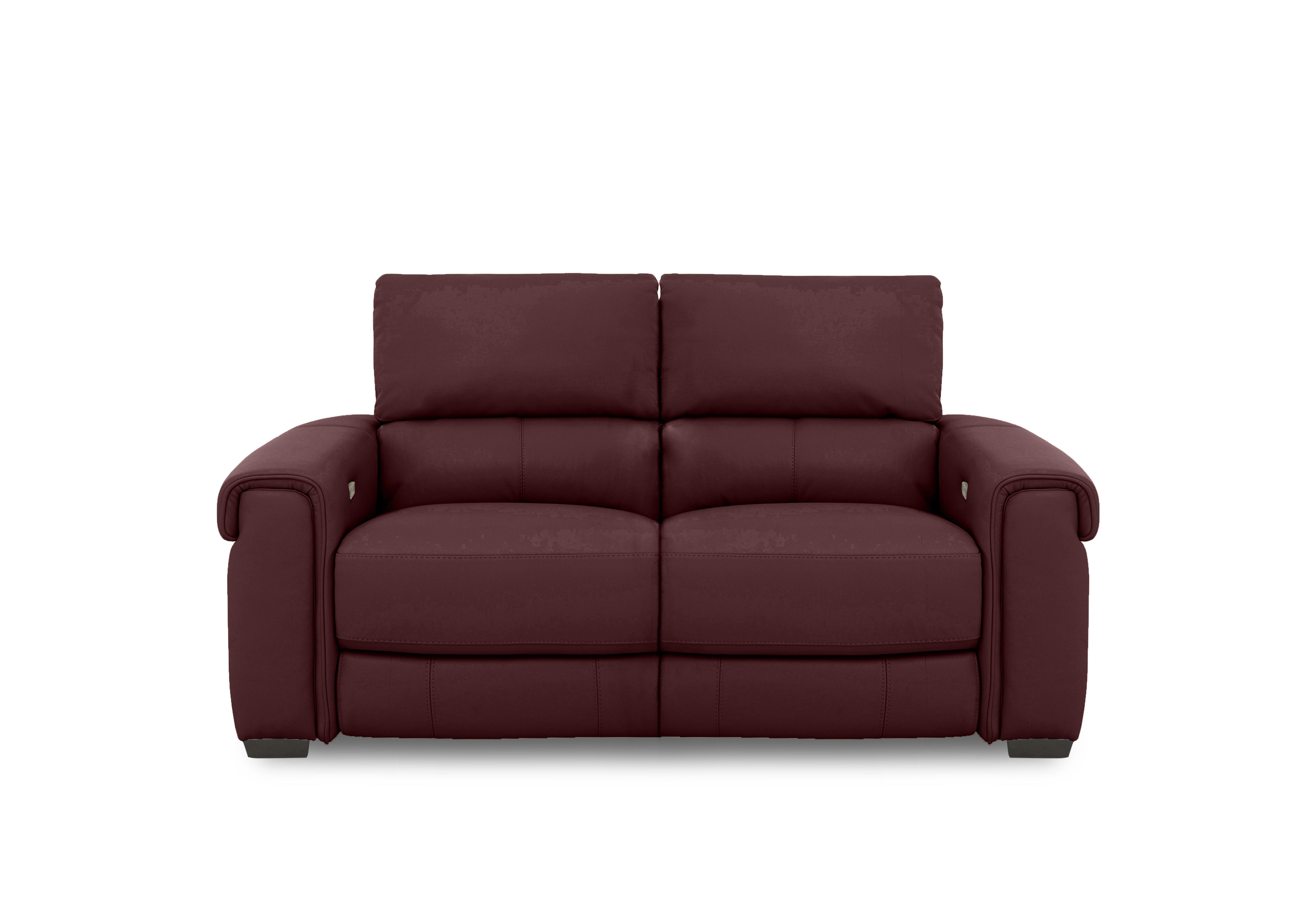 Nixon Leather 2 Seater Sofa in Bv-035c Deep Red on Furniture Village