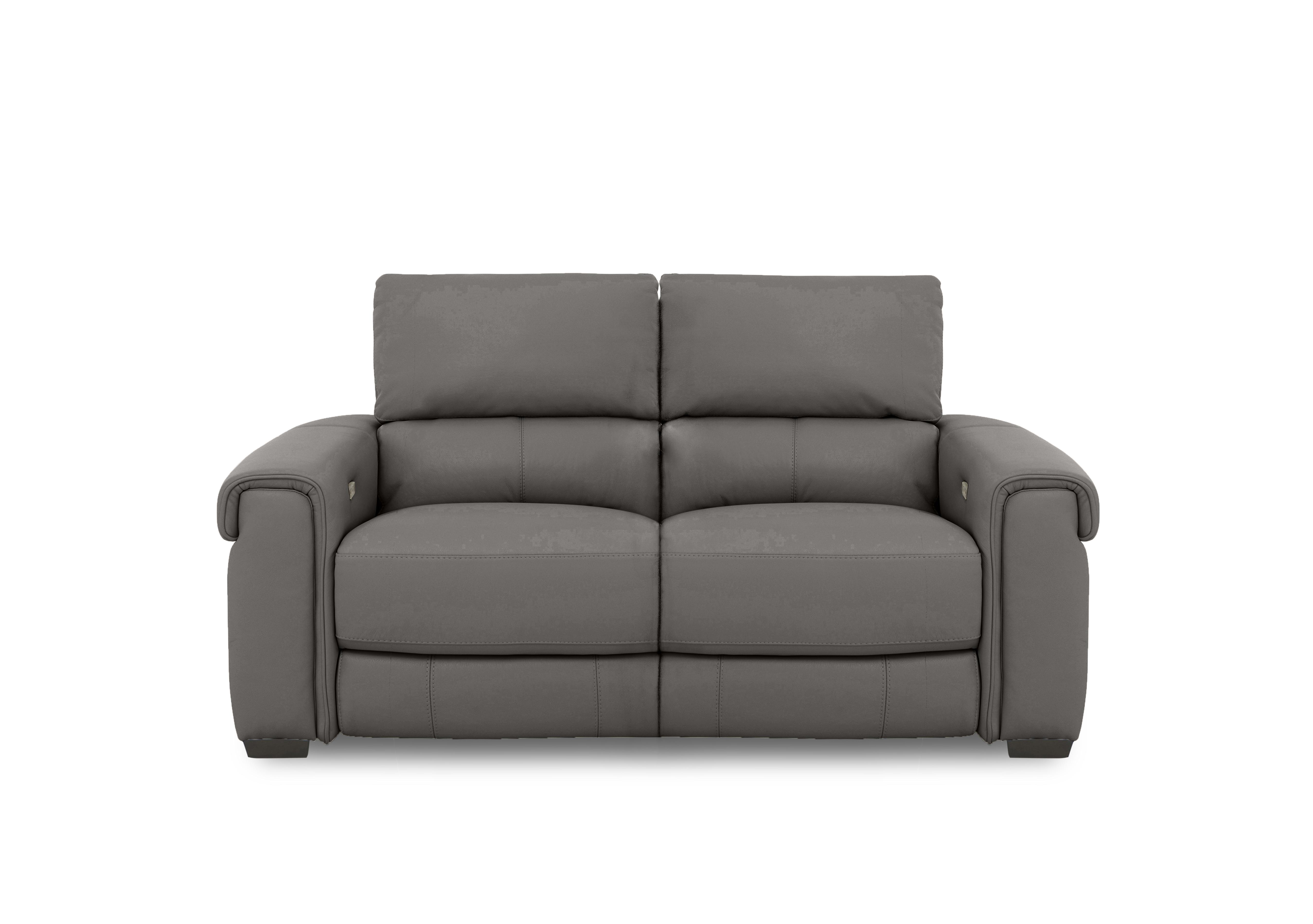 Nixon Leather 2 Seater Sofa in Bv-042e Elephant on Furniture Village