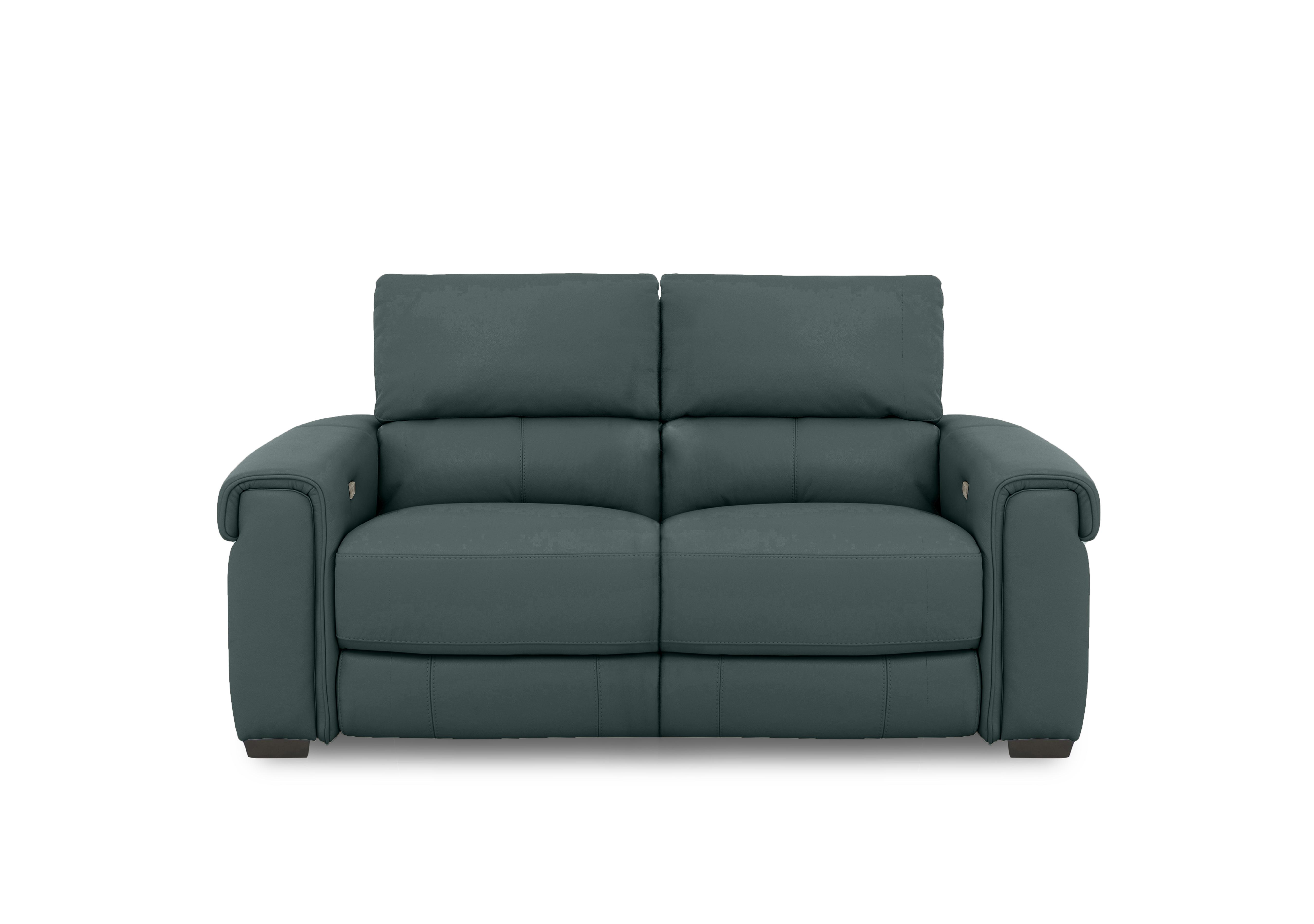 Nixon Leather 2 Seater Sofa in Bv-301e Lake Green on Furniture Village