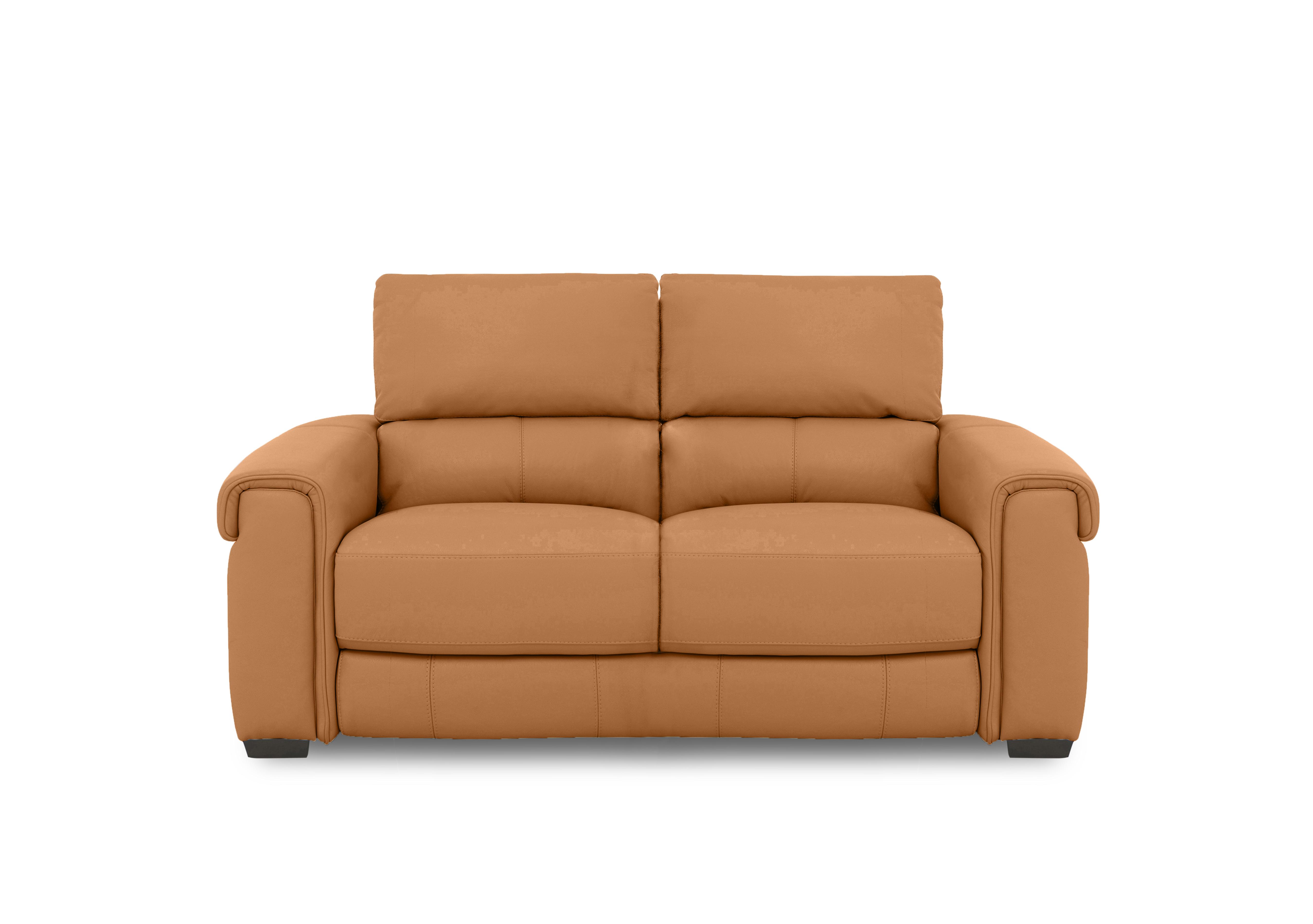 Nixon Leather 2 Seater Sofa in Bv-335e Honey Yellow on Furniture Village