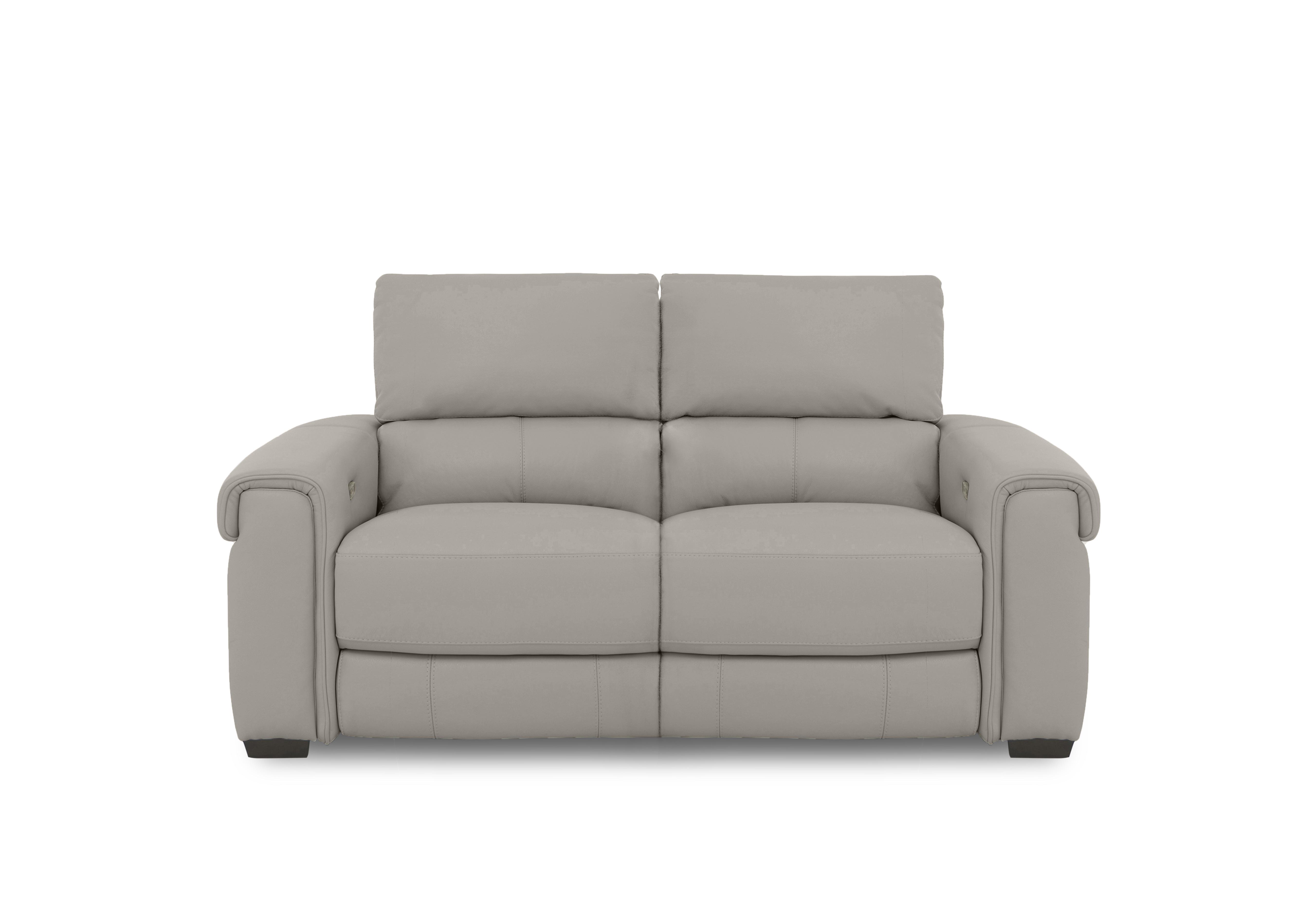 Nixon Leather 2 Seater Sofa in Bv-946b Silver Grey on Furniture Village