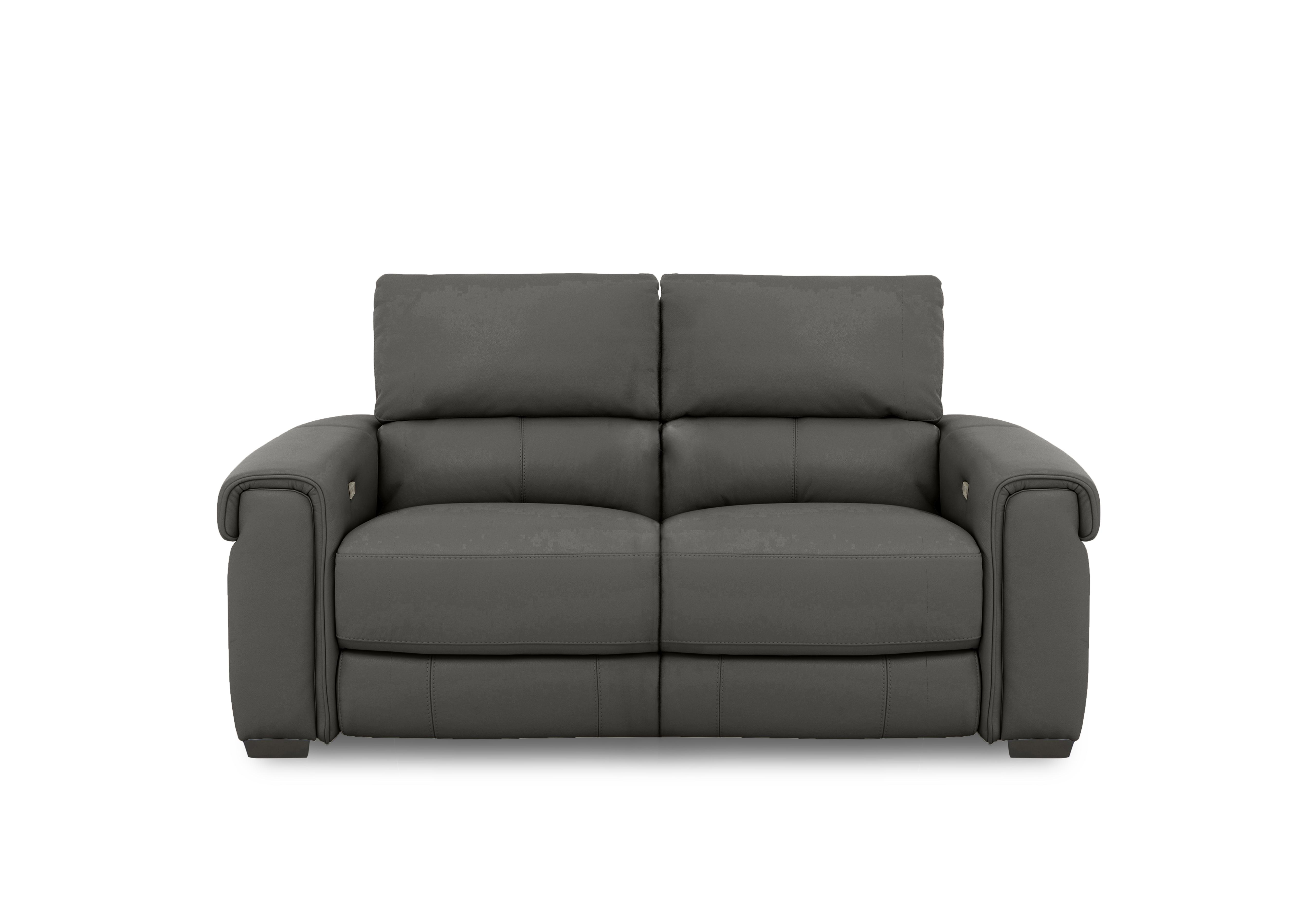 Nixon Leather 2 Seater Sofa in Nc-088e Charcoal Grey on Furniture Village
