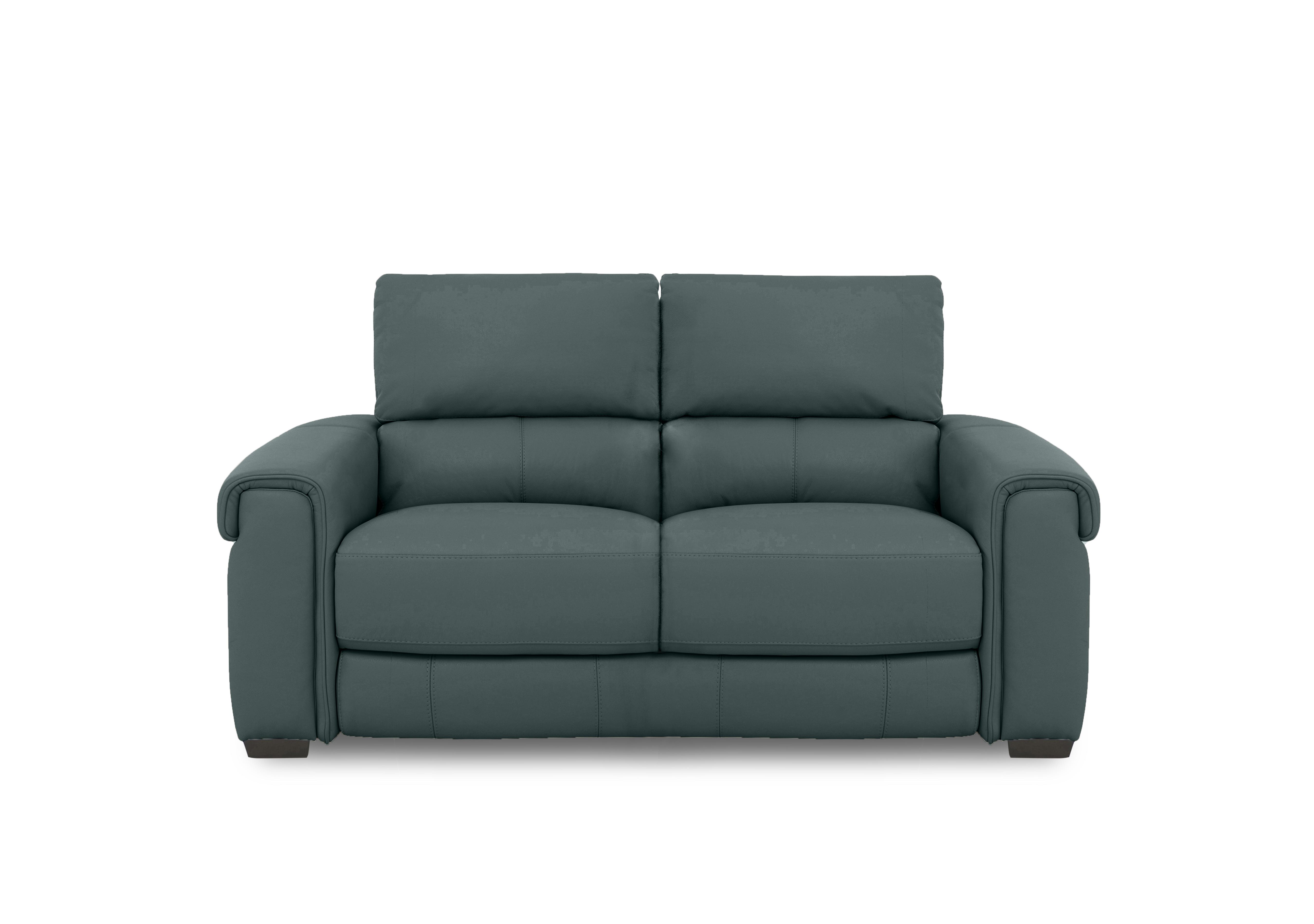 Nixon Leather 2 Seater Sofa in Nc-301e Lake Green on Furniture Village