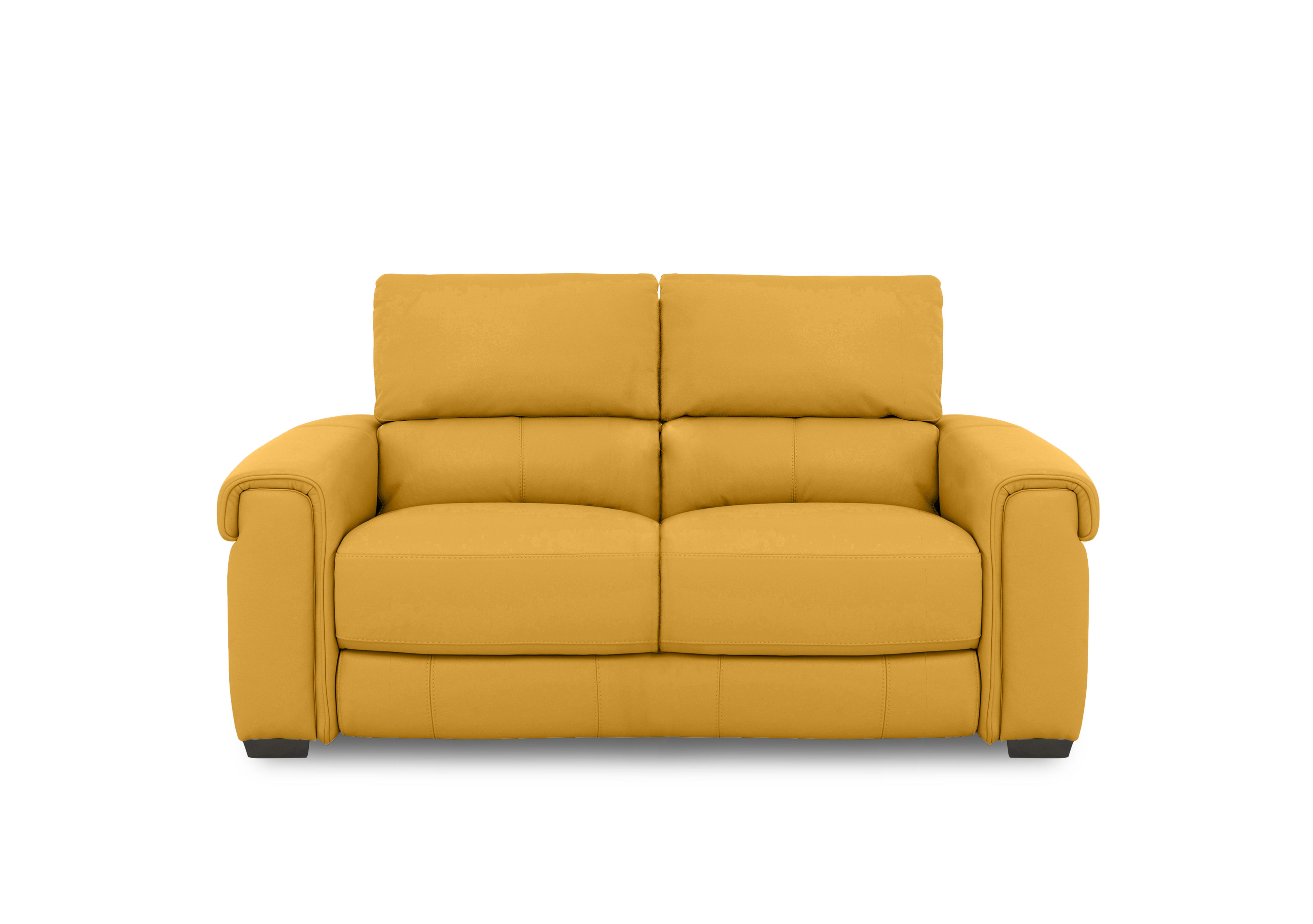 Nixon Leather 2 Seater Sofa in Nc-303e Sunflower on Furniture Village