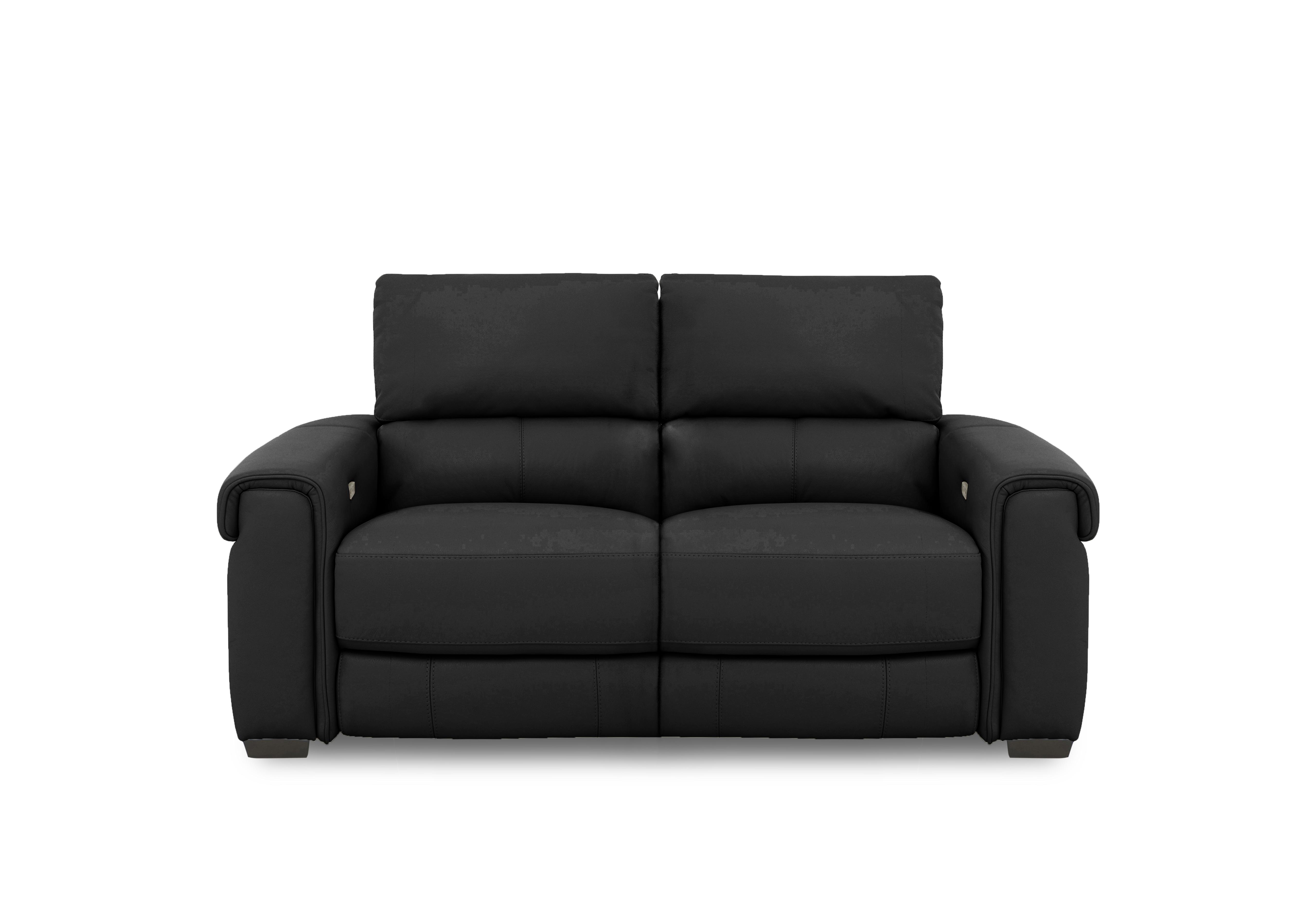 Nixon Leather 2 Seater Sofa in Nw-520e Black on Furniture Village