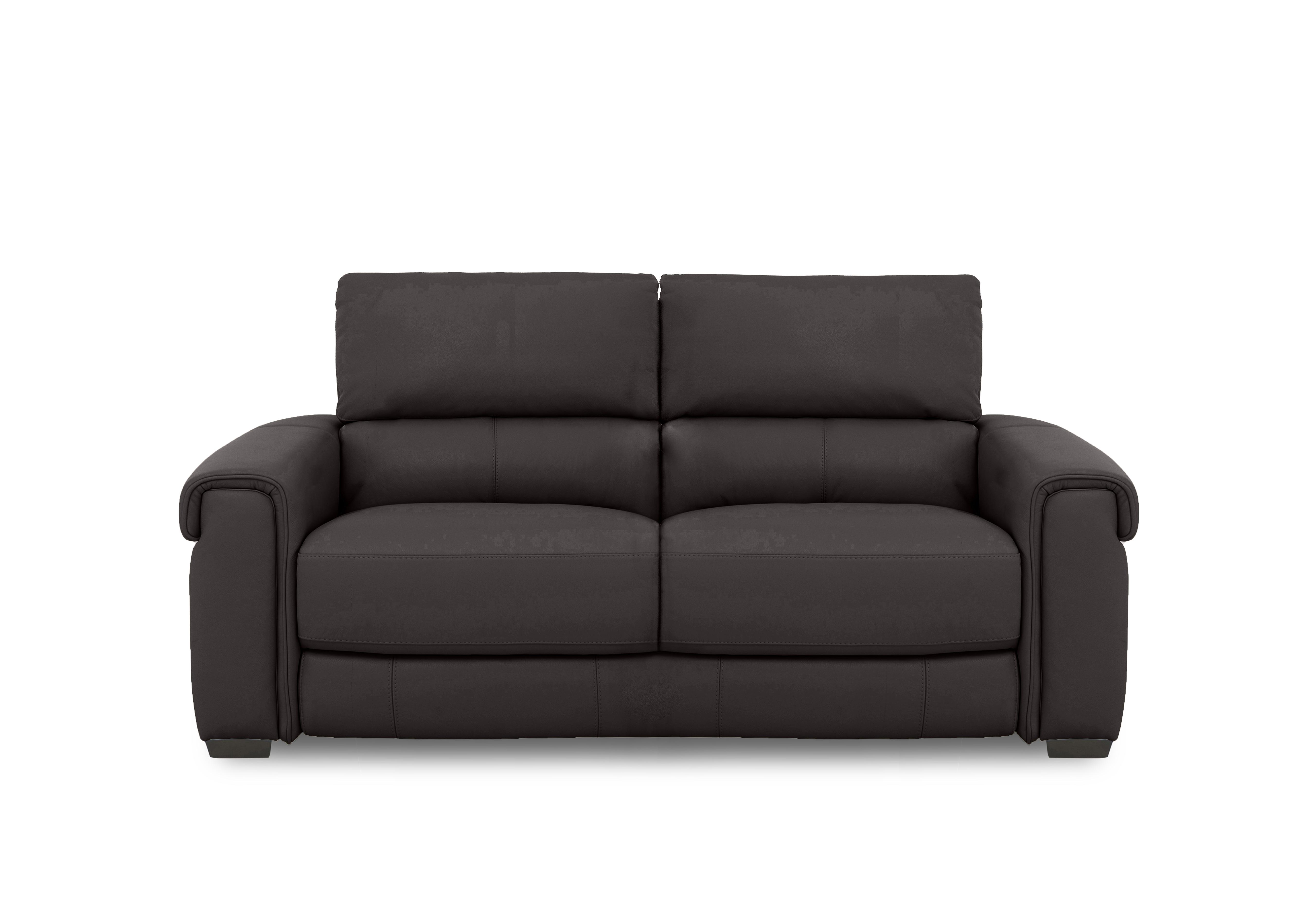 Nixon Leather 3 Seater Sofa in An-727b Dark Brown on Furniture Village