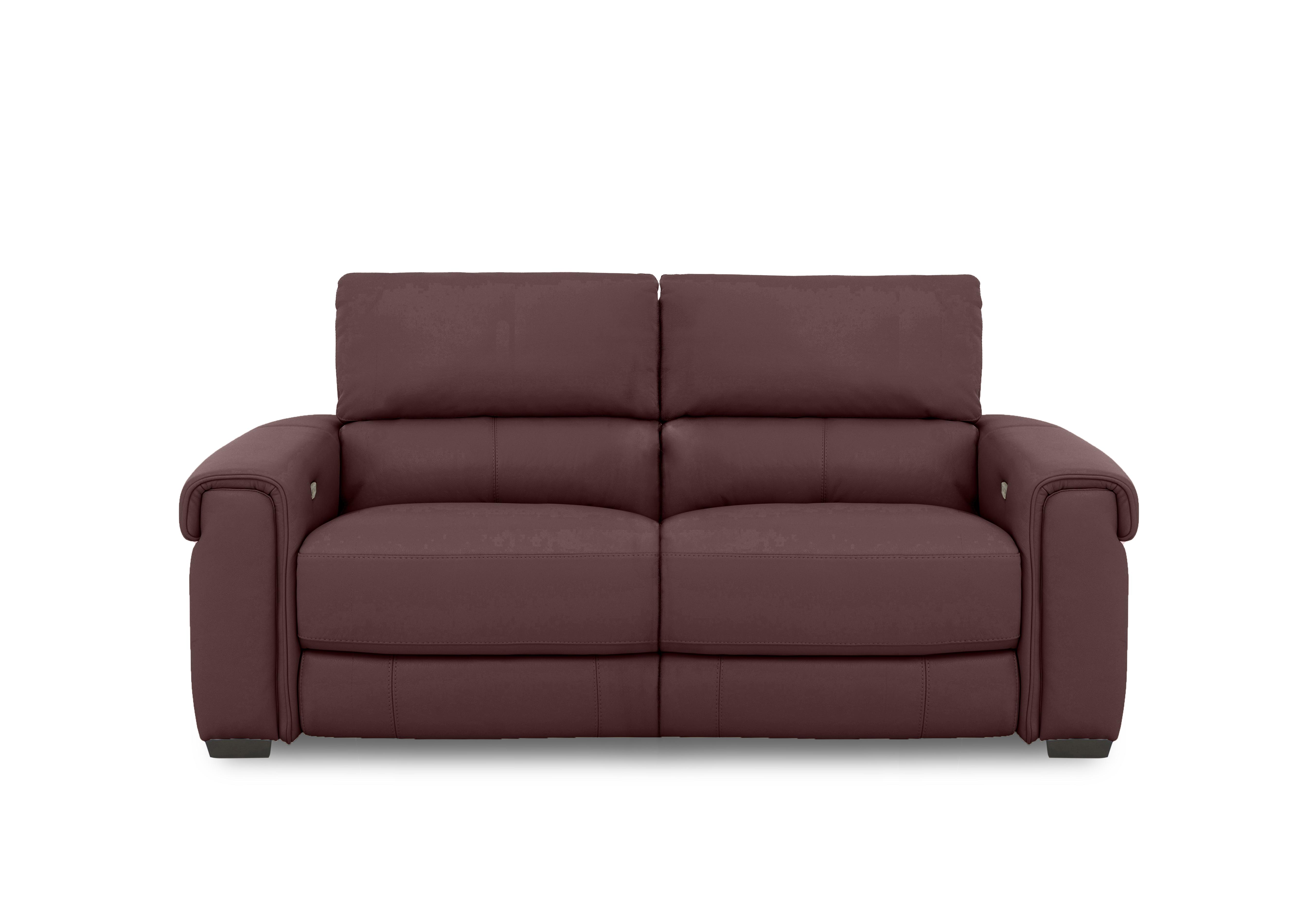 Nixon Leather 3 Seater Sofa in An-751b Burgundy on Furniture Village